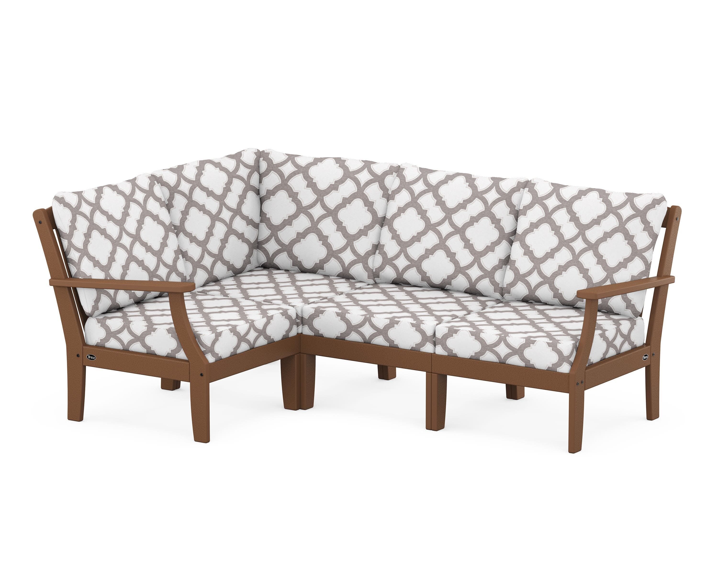 Yacht Club Modular 4-Piece Deep Seating Set in Tree House / Trellis Grey Mist