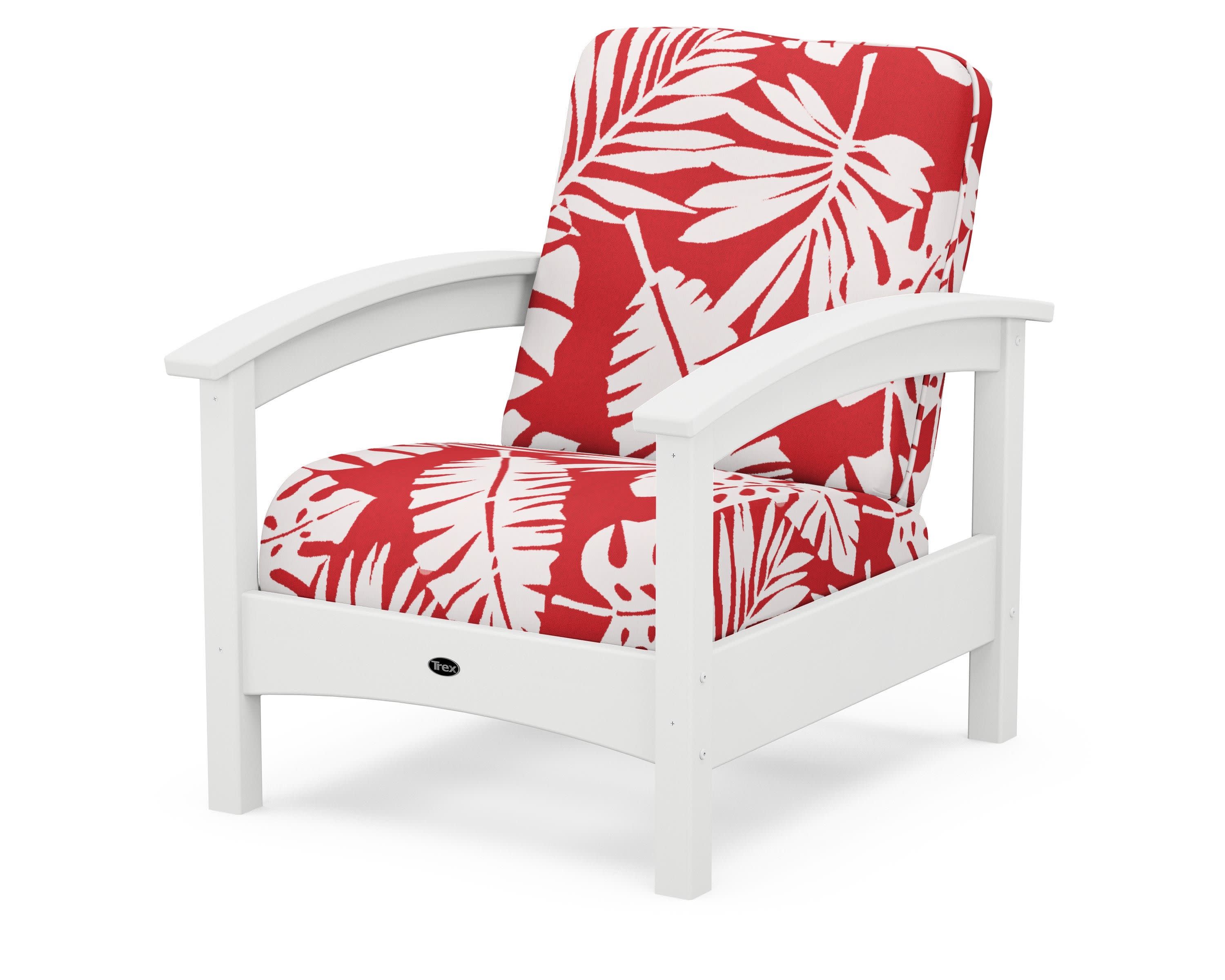 Rockport Club Chair in Classic White / Leaf Crimson