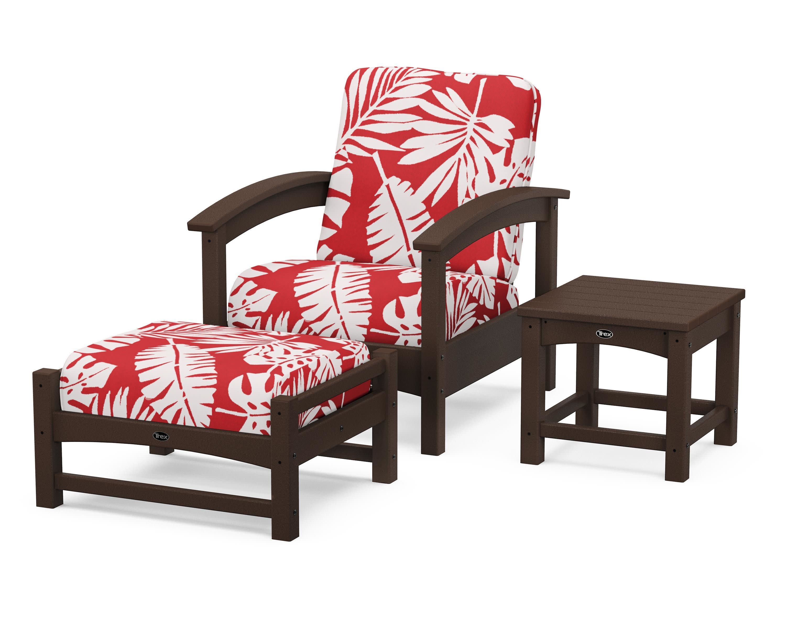 Rockport 3-Piece Deep Seating Set in Vintage Lantern / Leaf Crimson