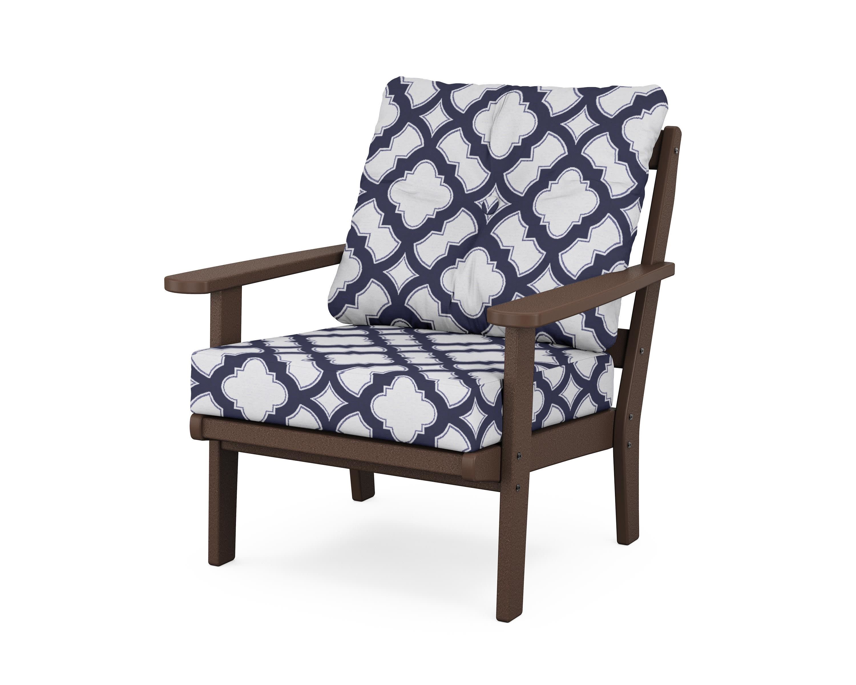 Cape Cod Deep Seating Chair in Vintage Lantern / Trellis Navy