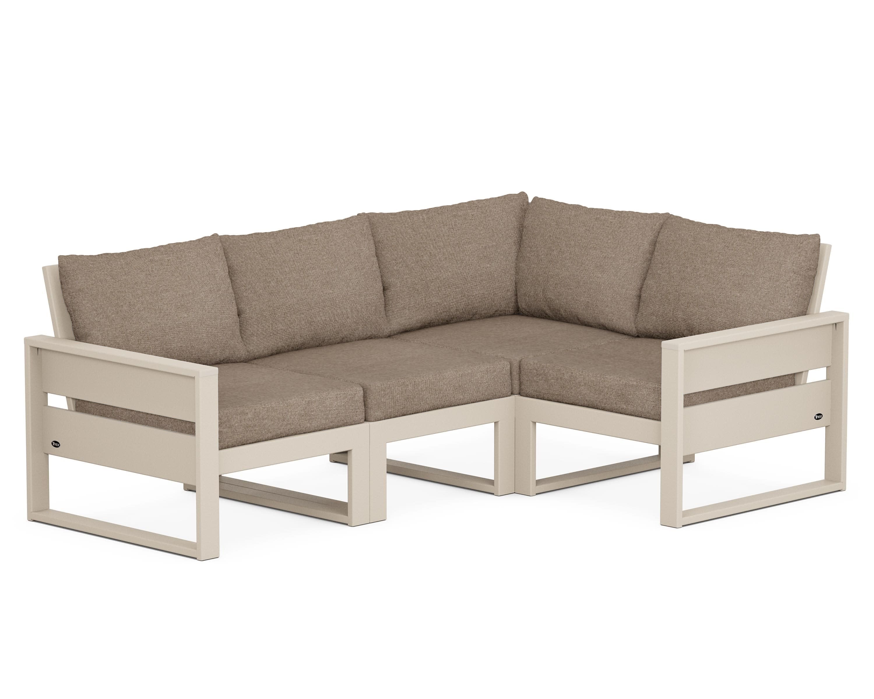 Eastport 4- Piece Sectional in Sand Castle / Spiced Burlap