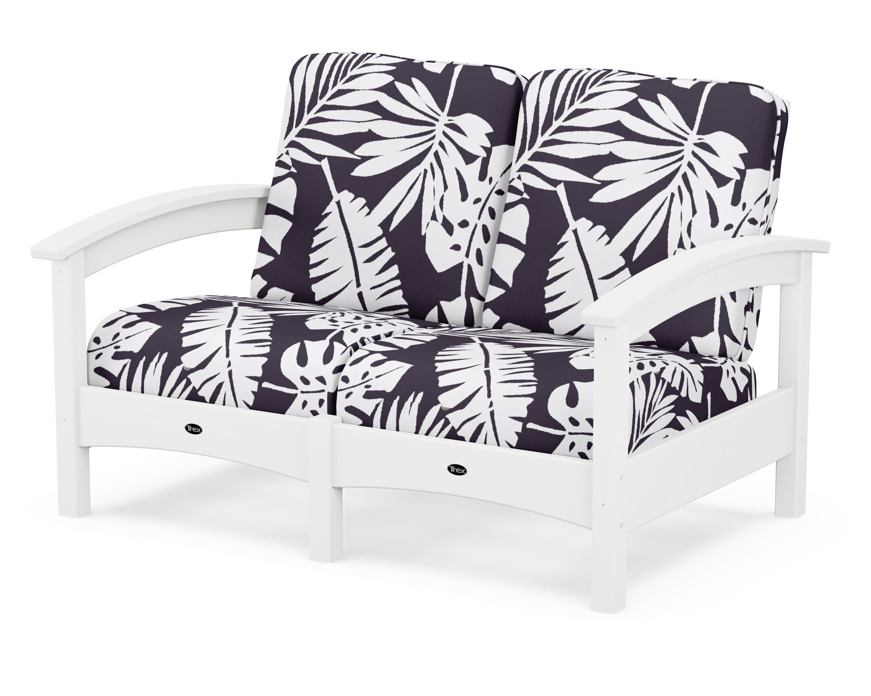 Rockport Club Loveseat in Classic White / Leaf Navy
