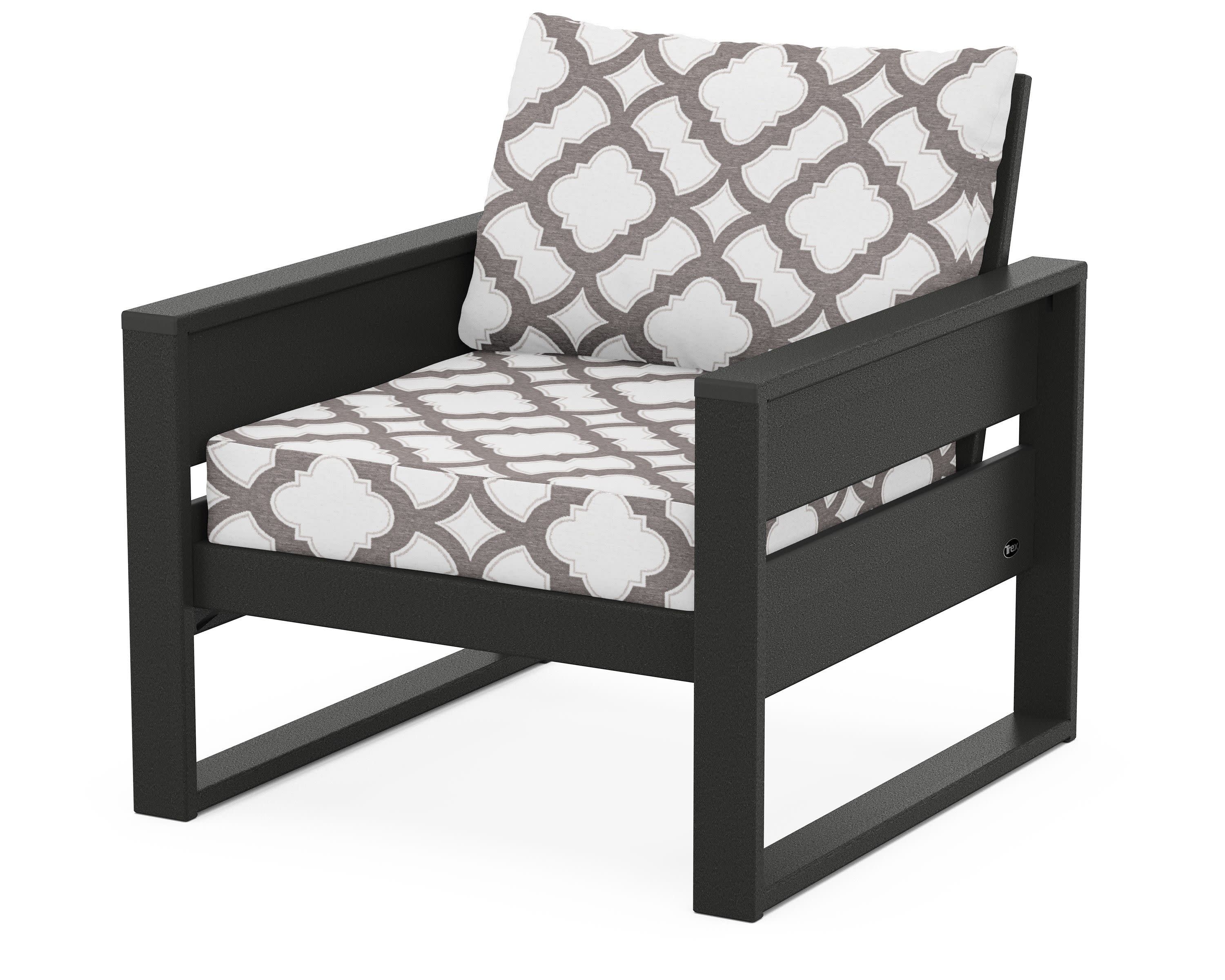 Eastport Club Chair in Charcoal Black / Trellis Grey Mist