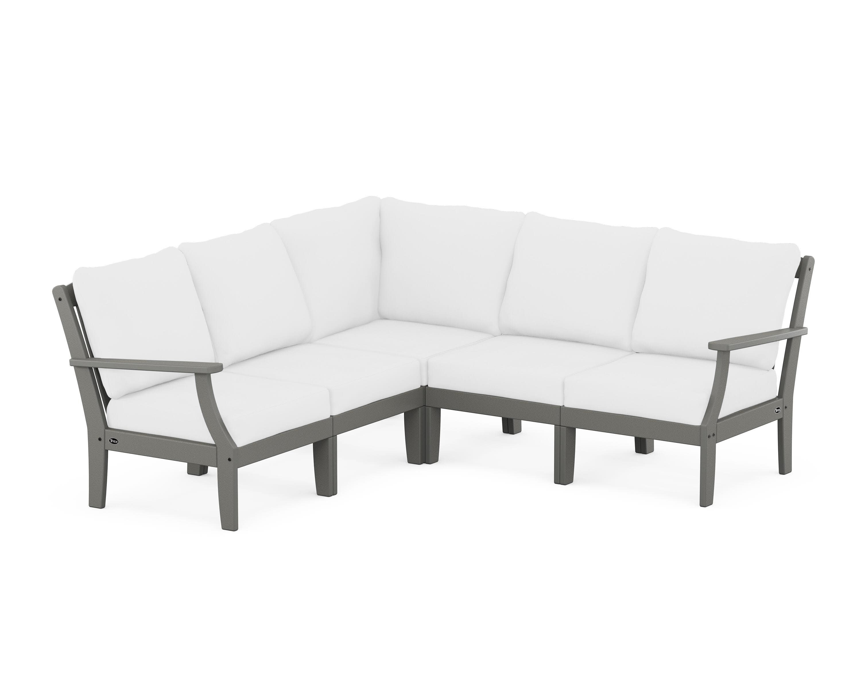 Yacht Club Modular 5-Piece Deep Seating Set in Stepping Stone / Natural