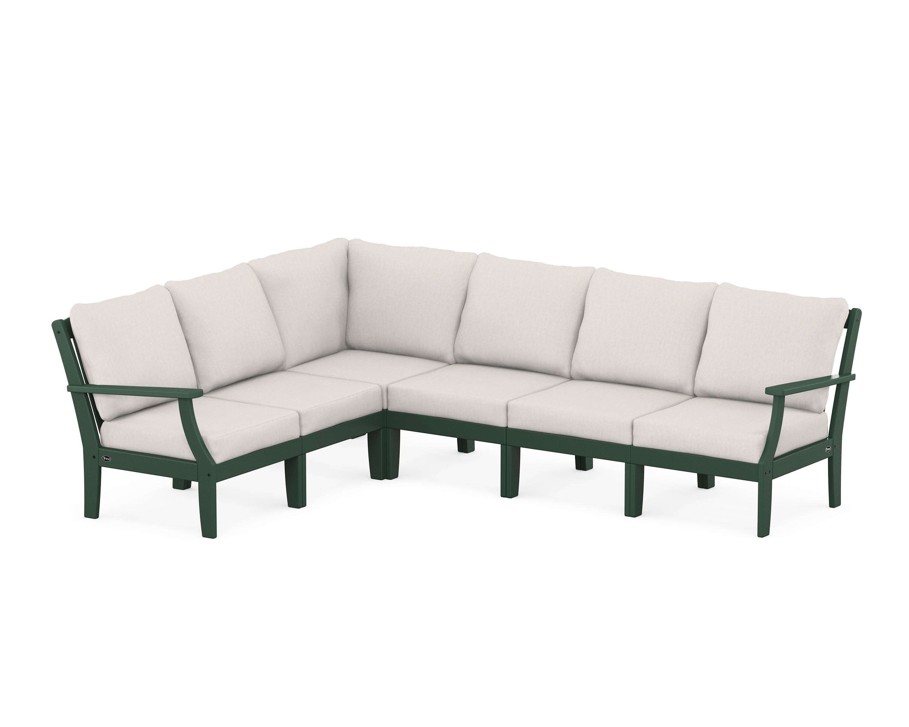Yacht Club Modular 6-Piece Deep Seating Set in Rainforest Canopy / Cast Ash