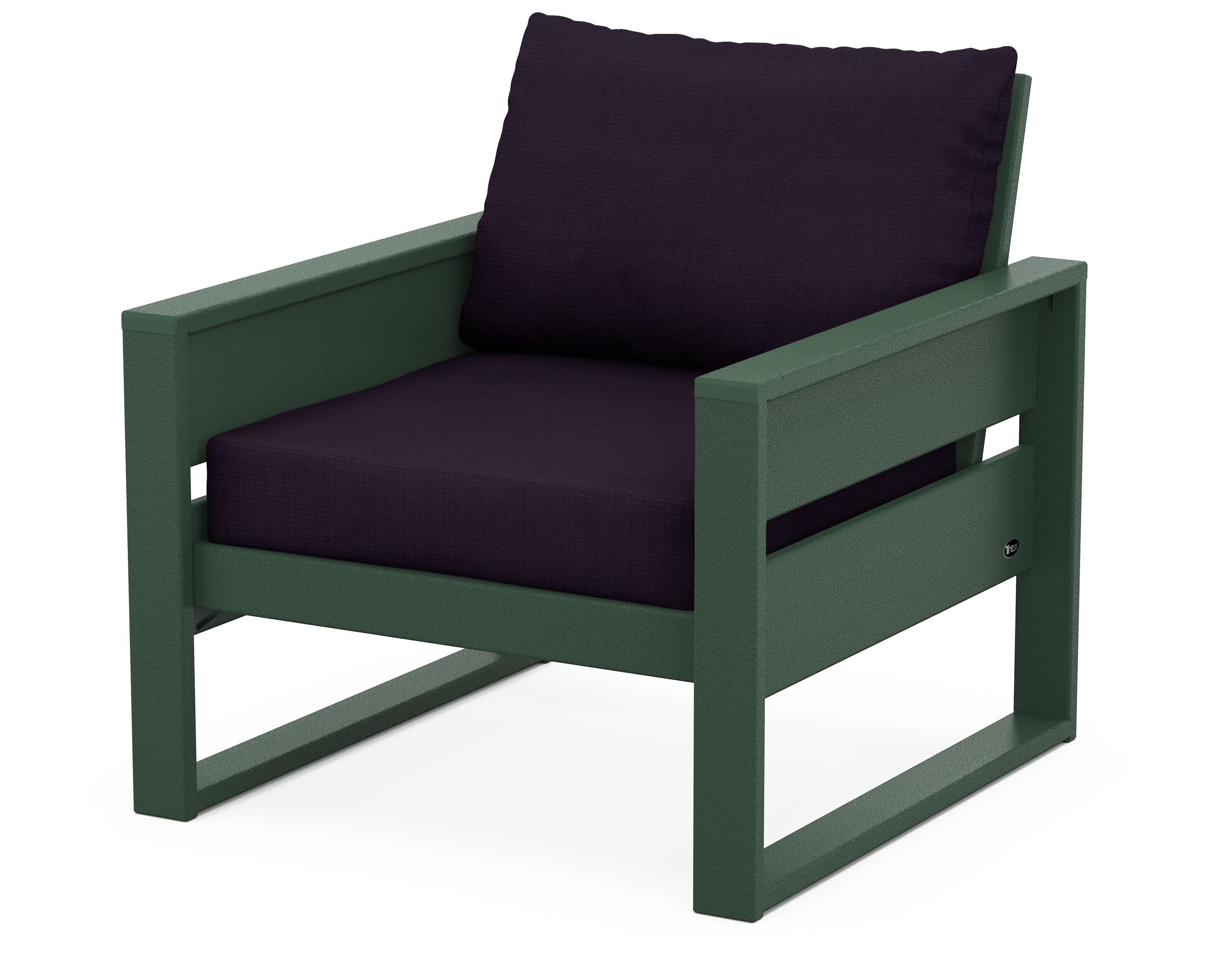 Eastport Club Chair in Rainforest Canopy / Navy Linen