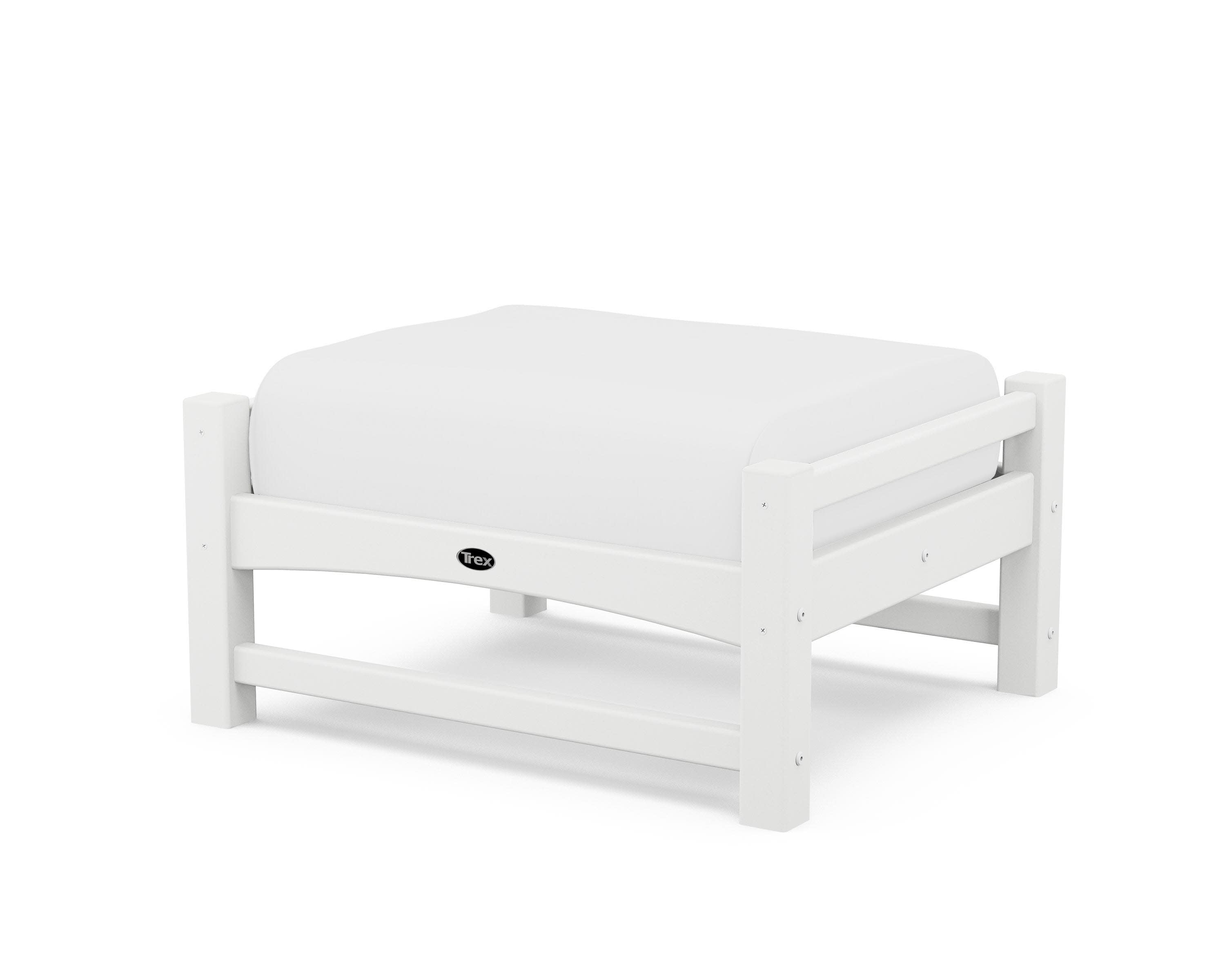 Rockport Club Ottoman in Classic White / Natural