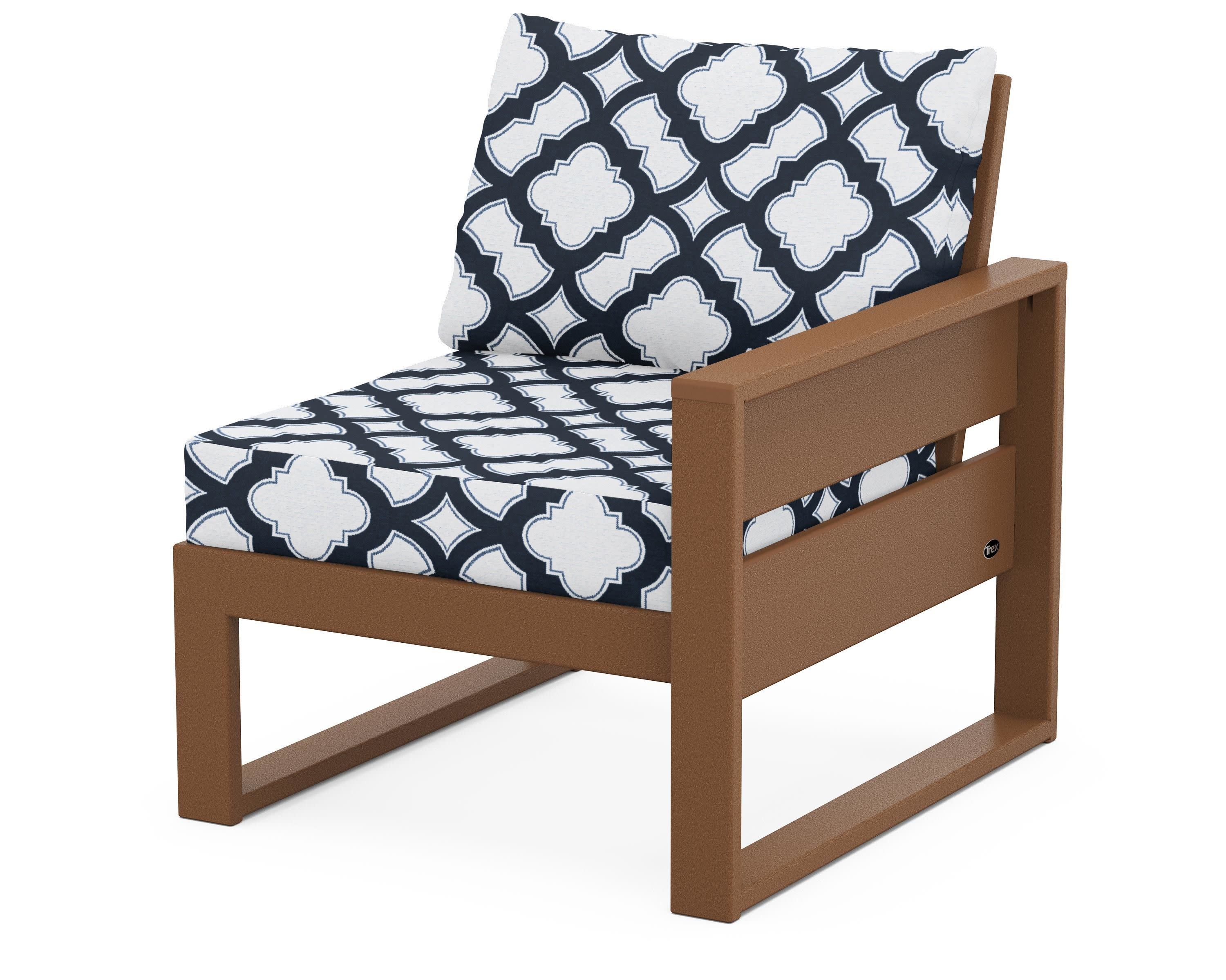 Eastport Modular Right Arm Chair in Tree House / Trellis Marine Indigo