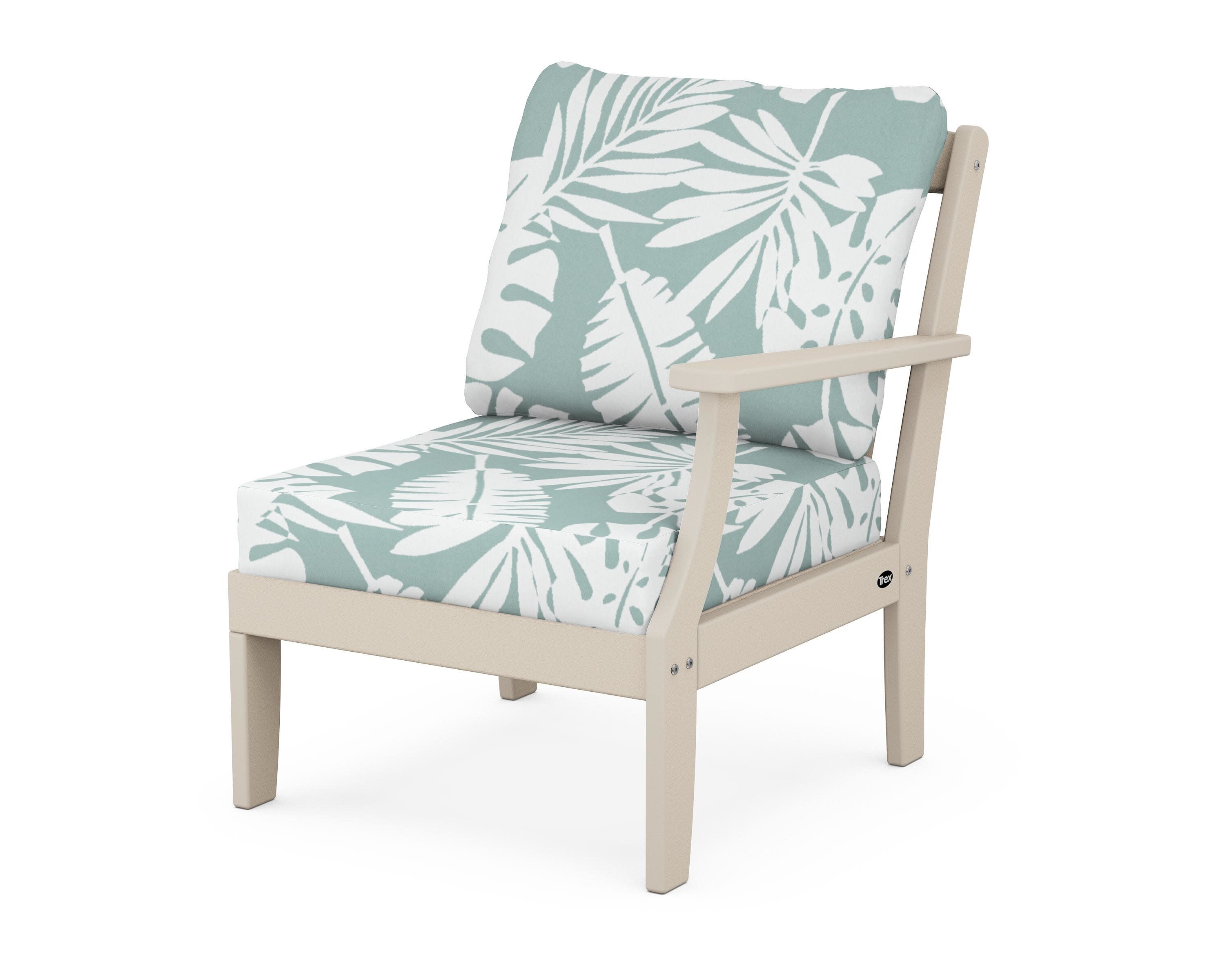 Yacht Club Modular Right Arm Chair in Sand Castle / Leaf Glacier Spa