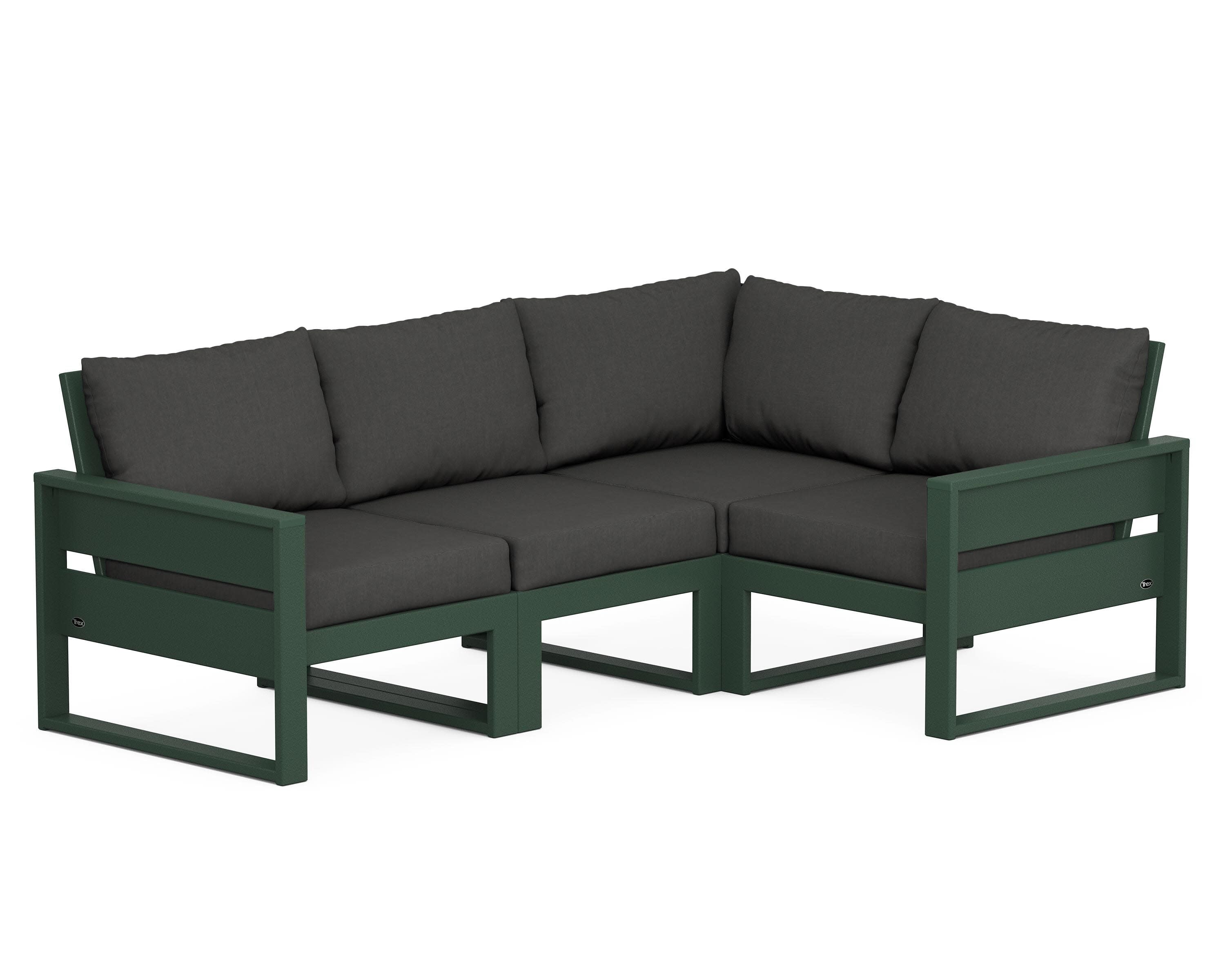 Eastport 4- Piece Sectional in Rainforest Canopy / Spectrum Carbon