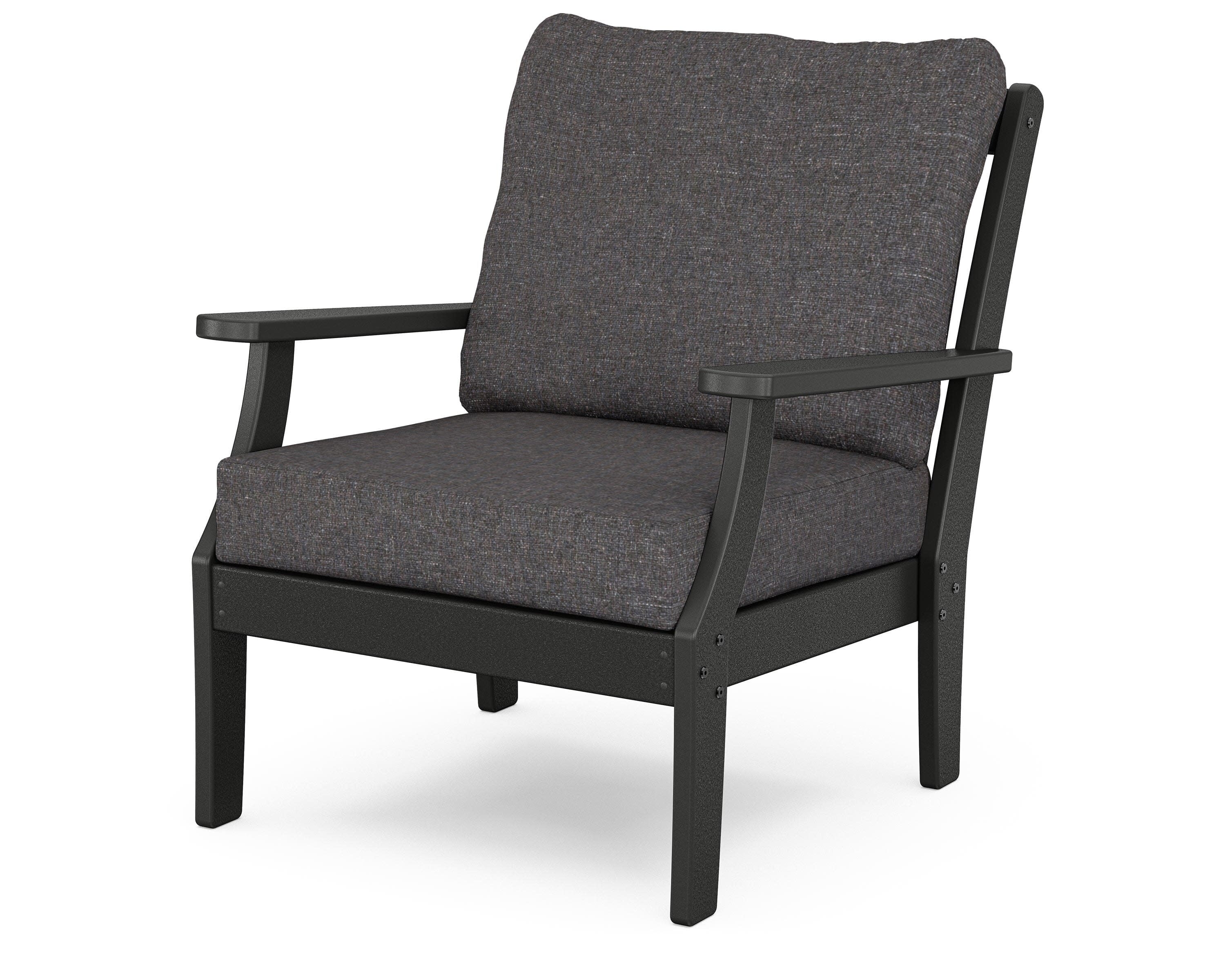Yacht Club Deep Seating Chair in Charcoal Black / Ash Charcoal