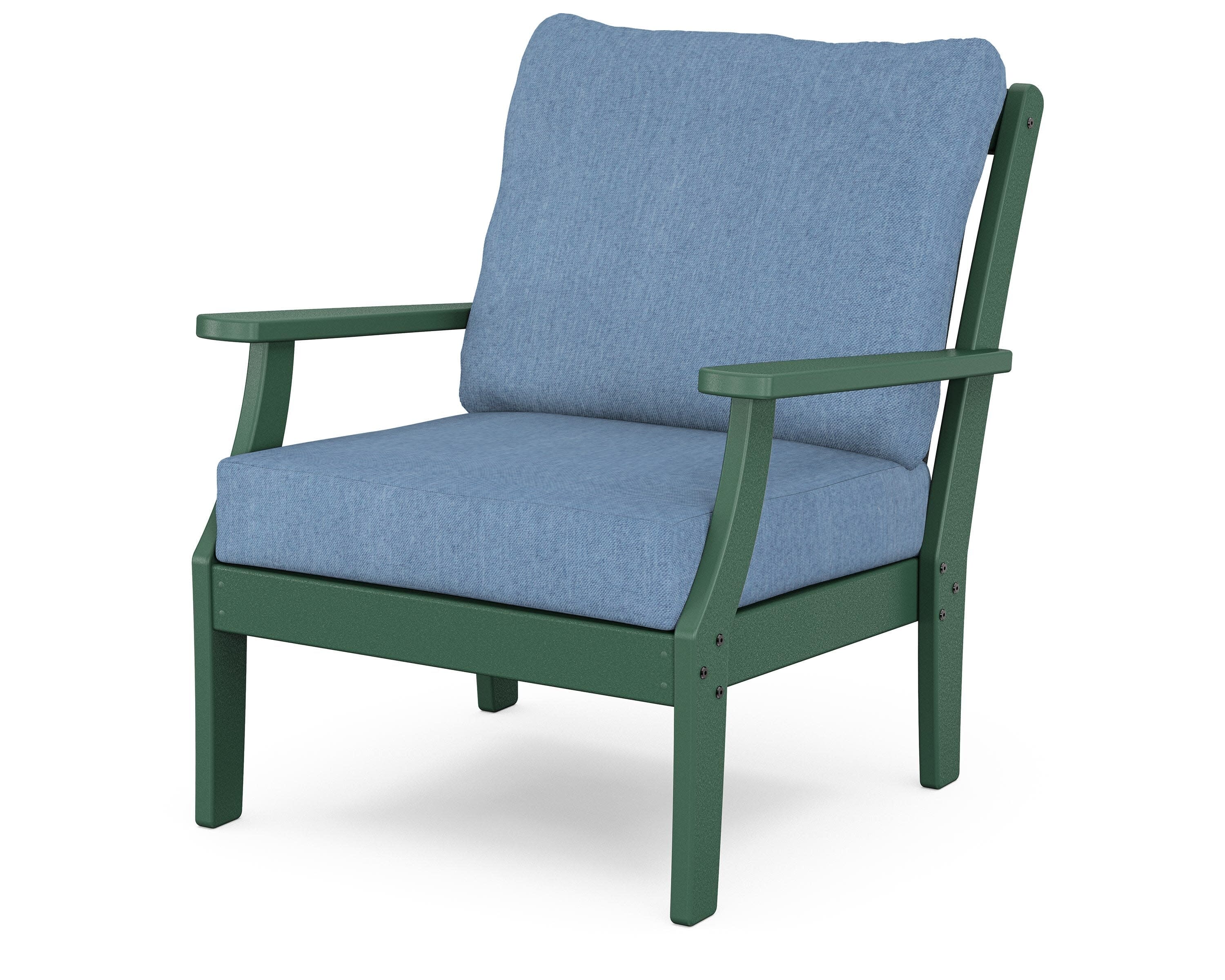 Yacht Club Deep Seating Chair in Rainforest Canopy / Sky Blue