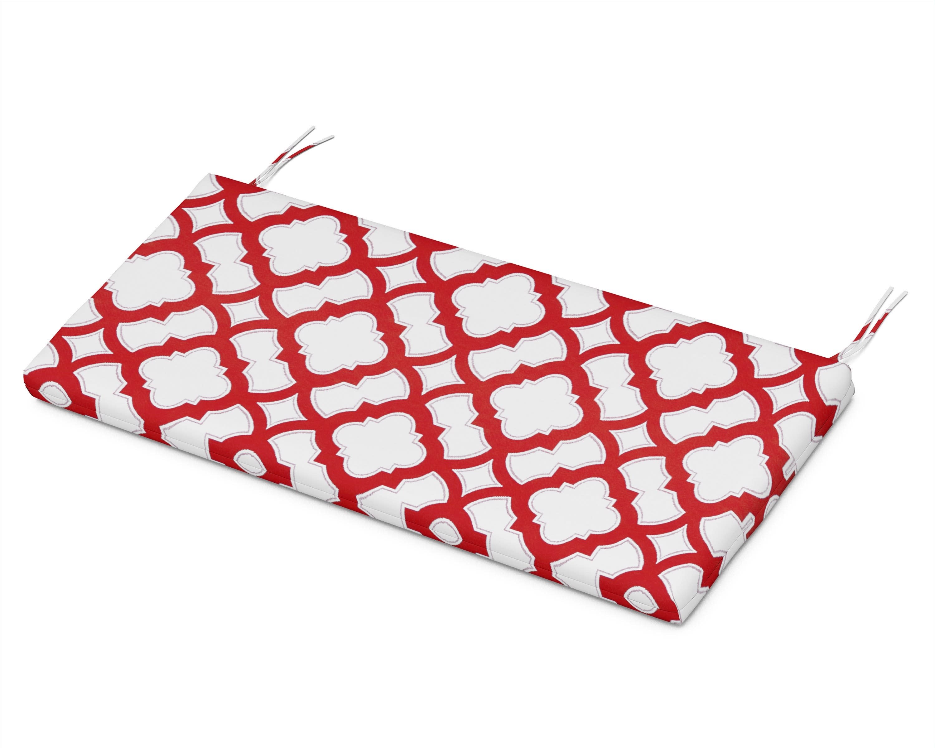 Bench Seat Cushion - 18.5"D x 43.5"W x 2.5"H in Trellis Crimson