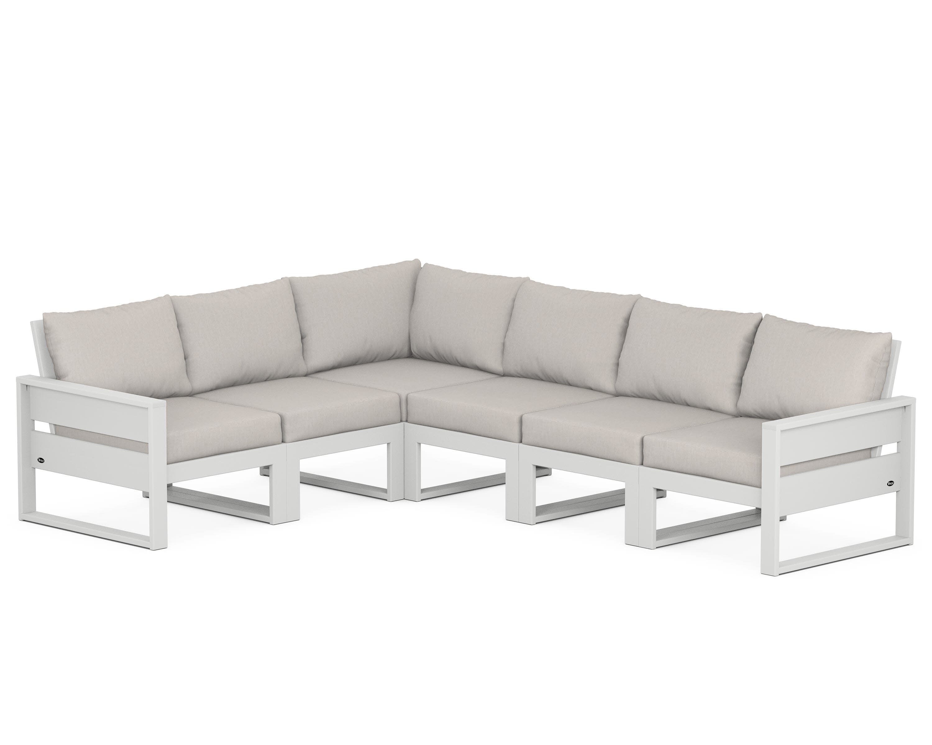 Eastport 6-Piece Sectional in Classic White / Cast Ash