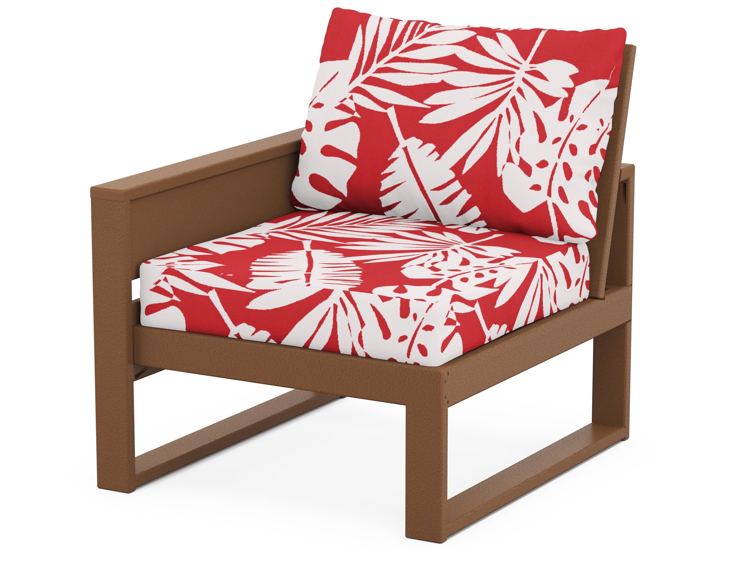 Eastport Modular Left Arm Chair in Tree House / Leaf Crimson