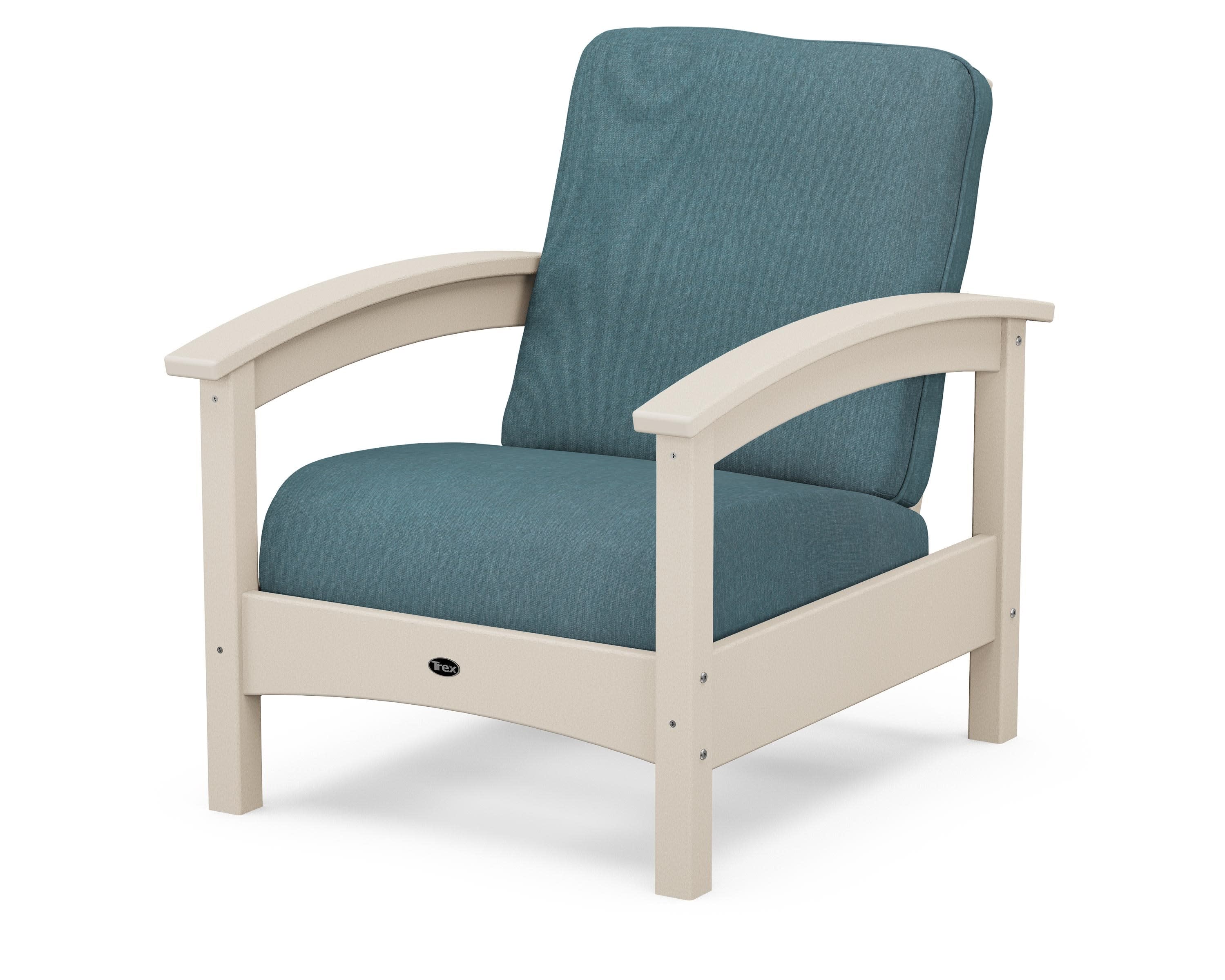 Rockport Club Chair in Sand Castle / Ocean Teal