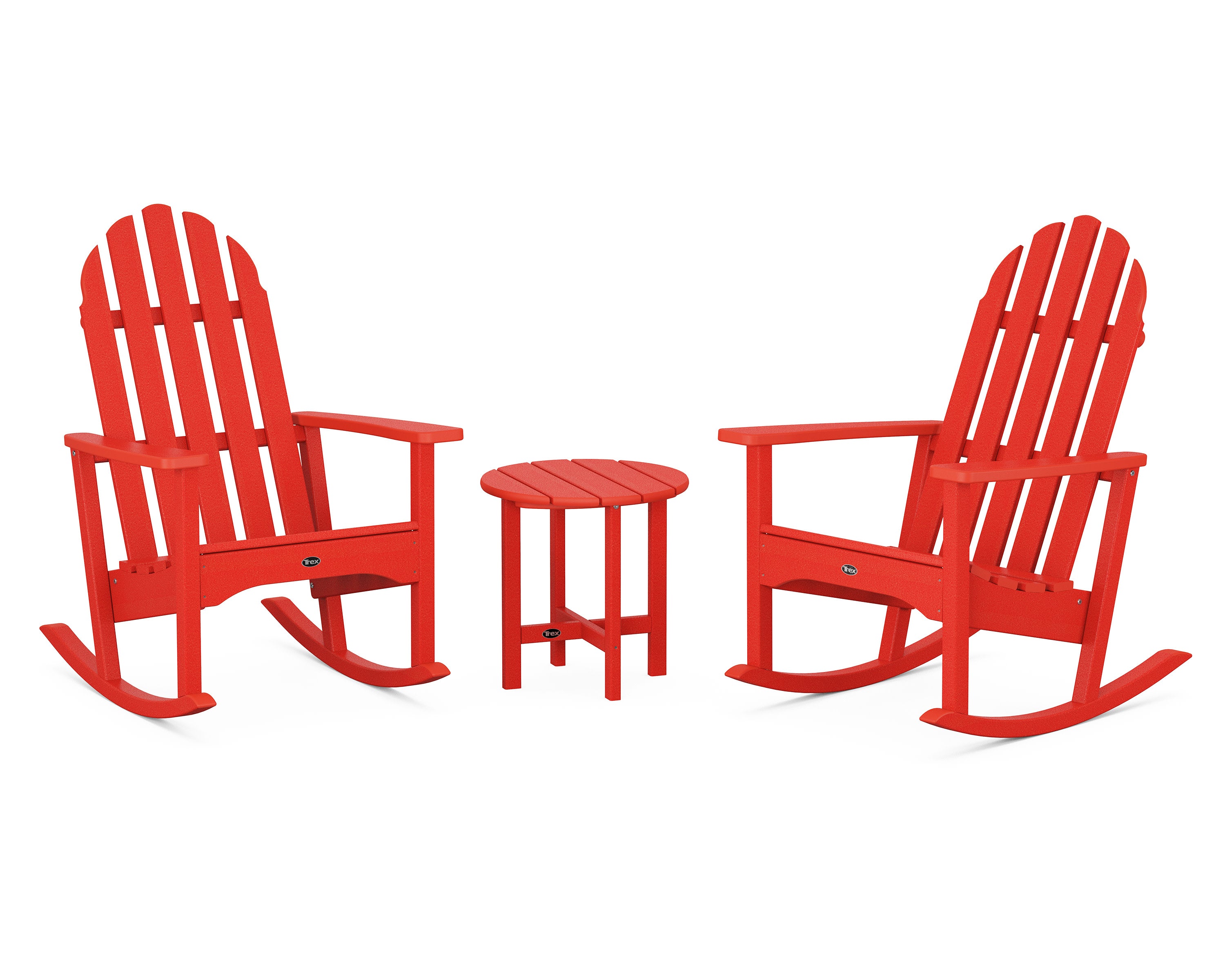 Cape Cod 3-Piece Adirondack Rocker Set in Sunset Red