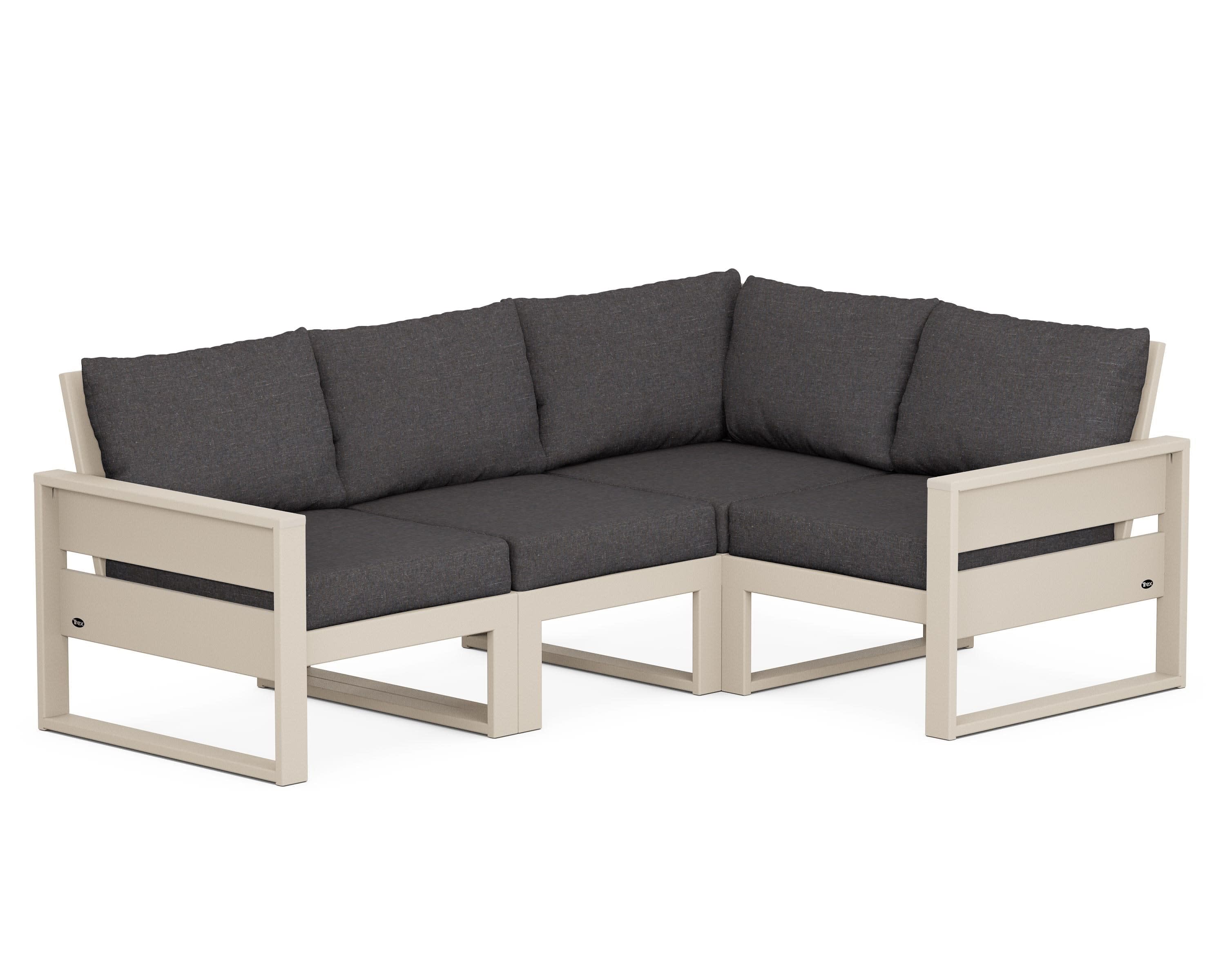 Eastport 4- Piece Sectional in Sand Castle / Ash Charcoal