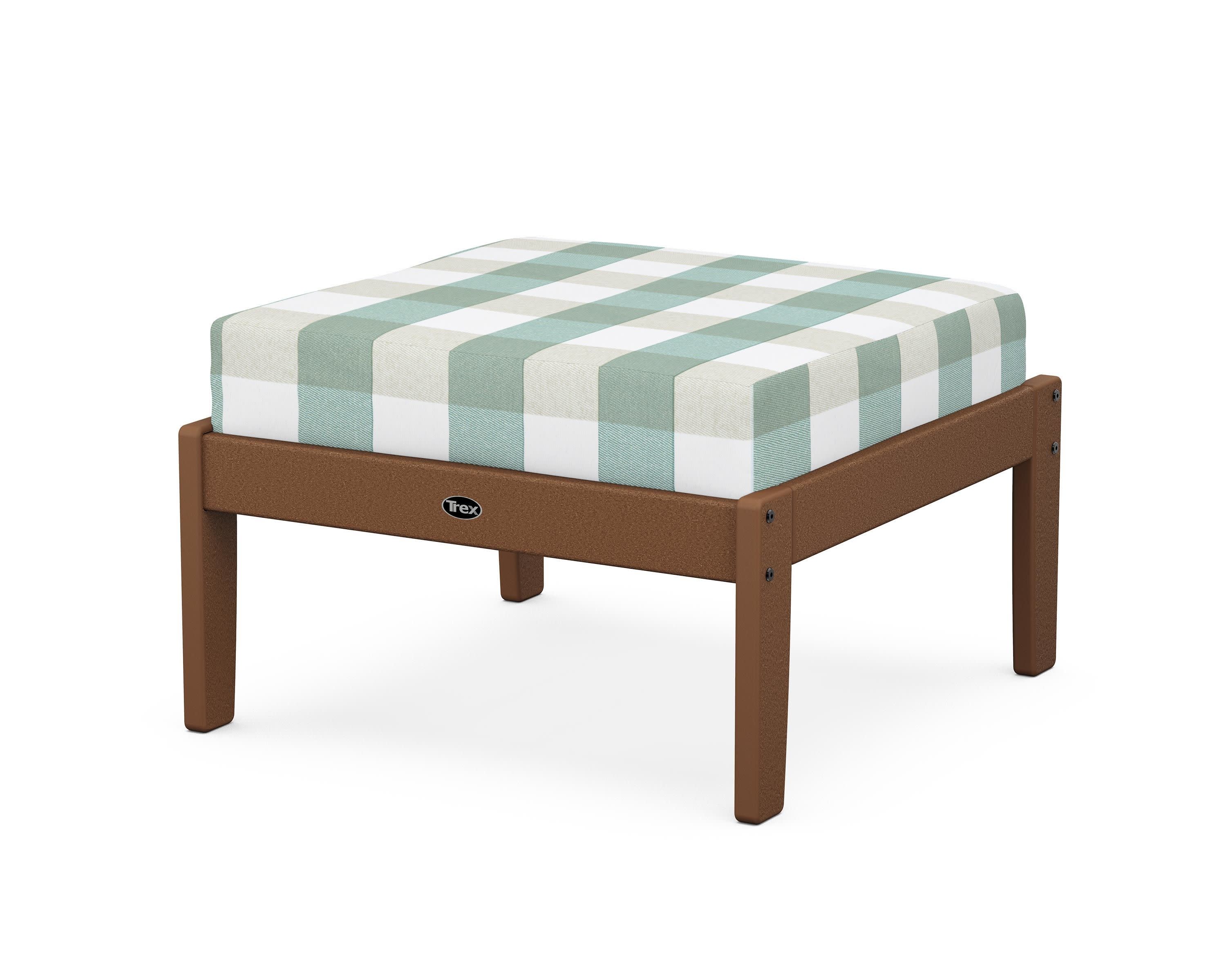 Yacht Club Deep Seating Ottoman in Tree House / Buffalo Plaid Glacier Spa