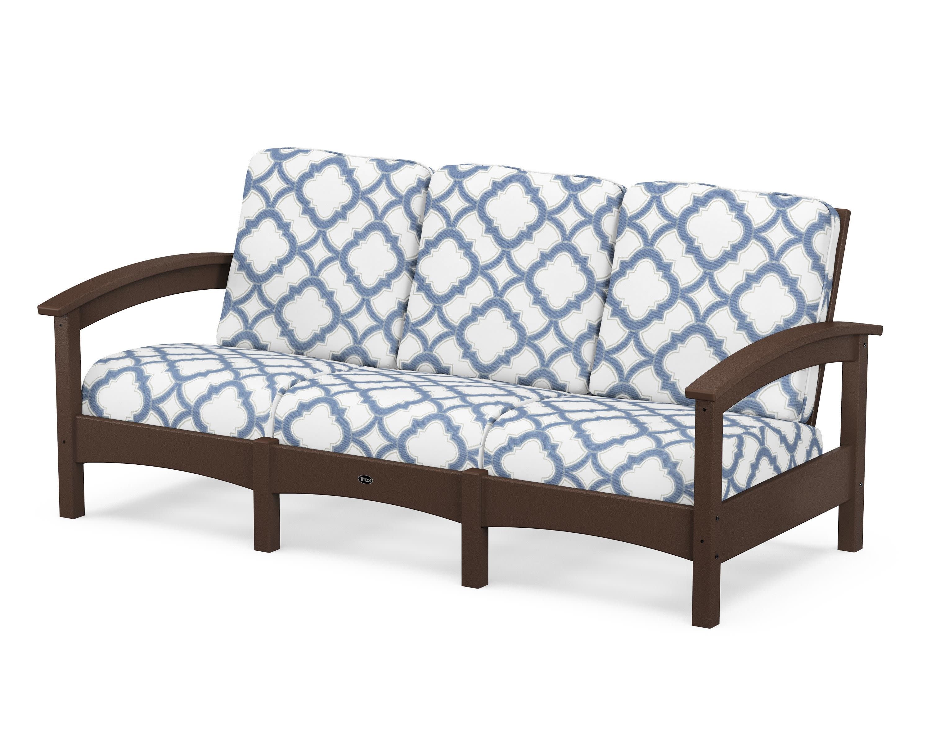 Rockport Club Sofa in Vintage Lantern / Trellis Sky Blue