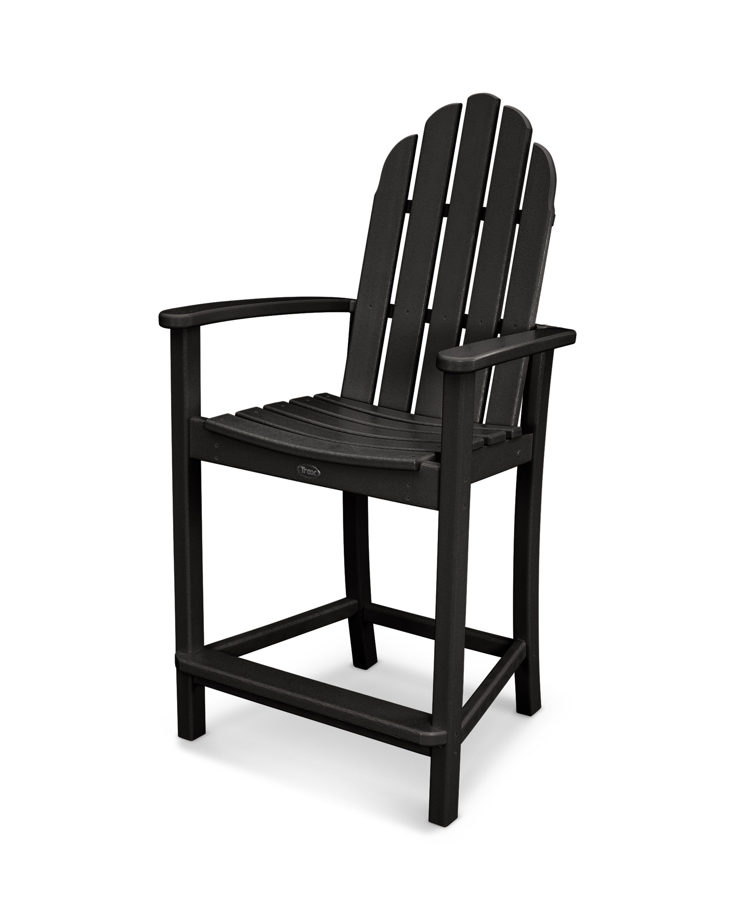 Cape Cod Adirondack Counter Chair in Charcoal Black
