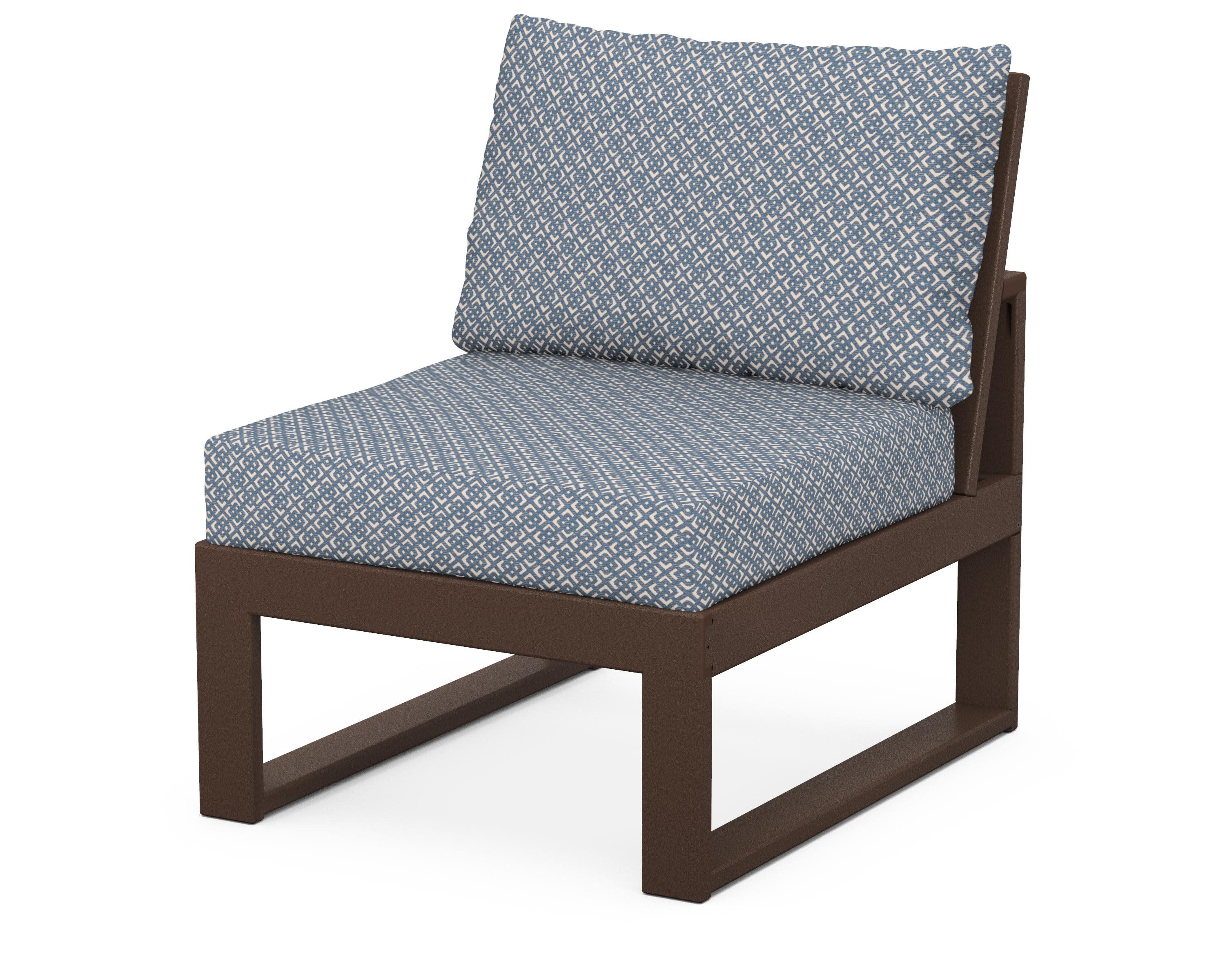 Modular Armless Chair in Mahogany / Hopscotch