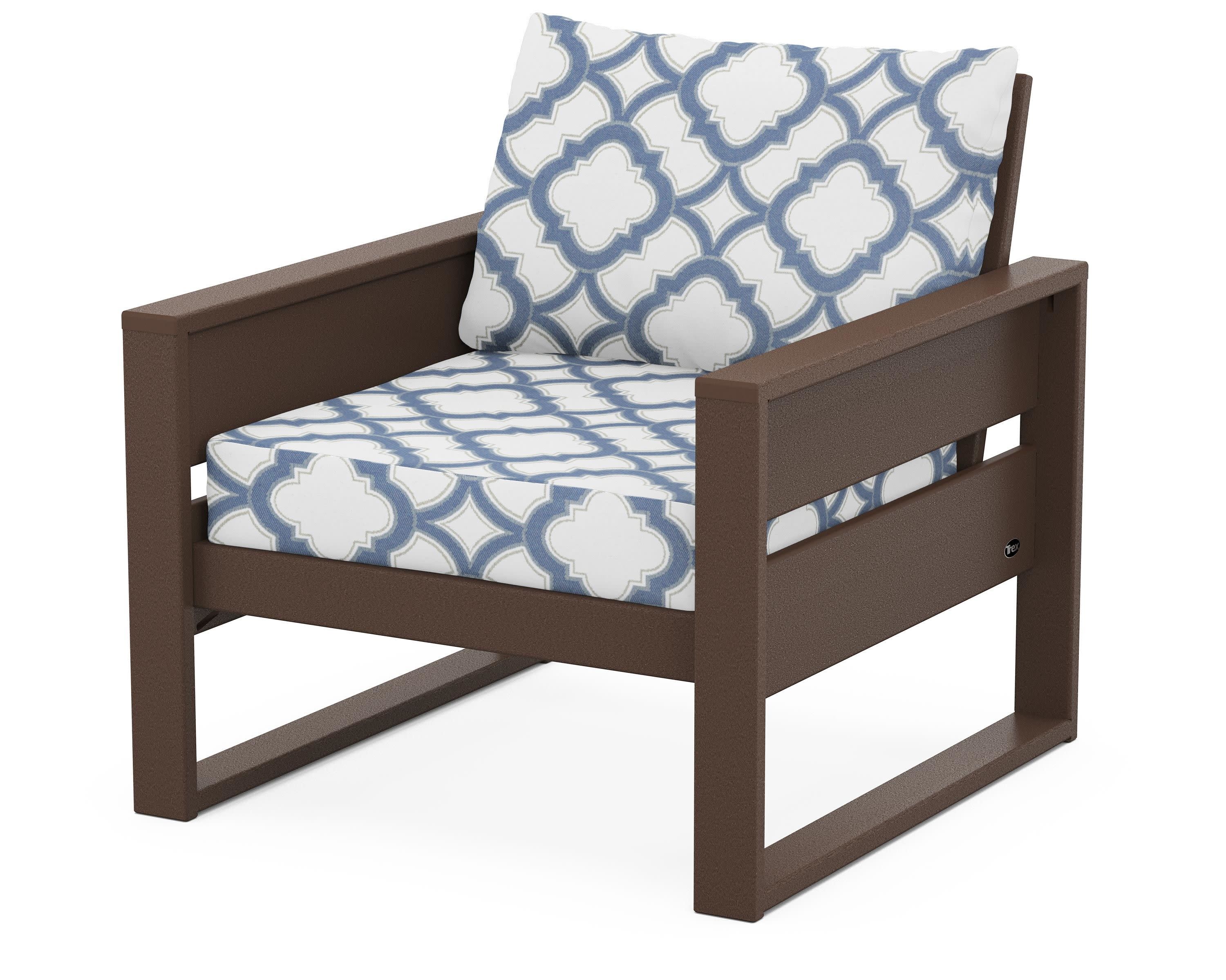 Eastport Club Chair in Vintage Lantern / Trellis Sky Blue
