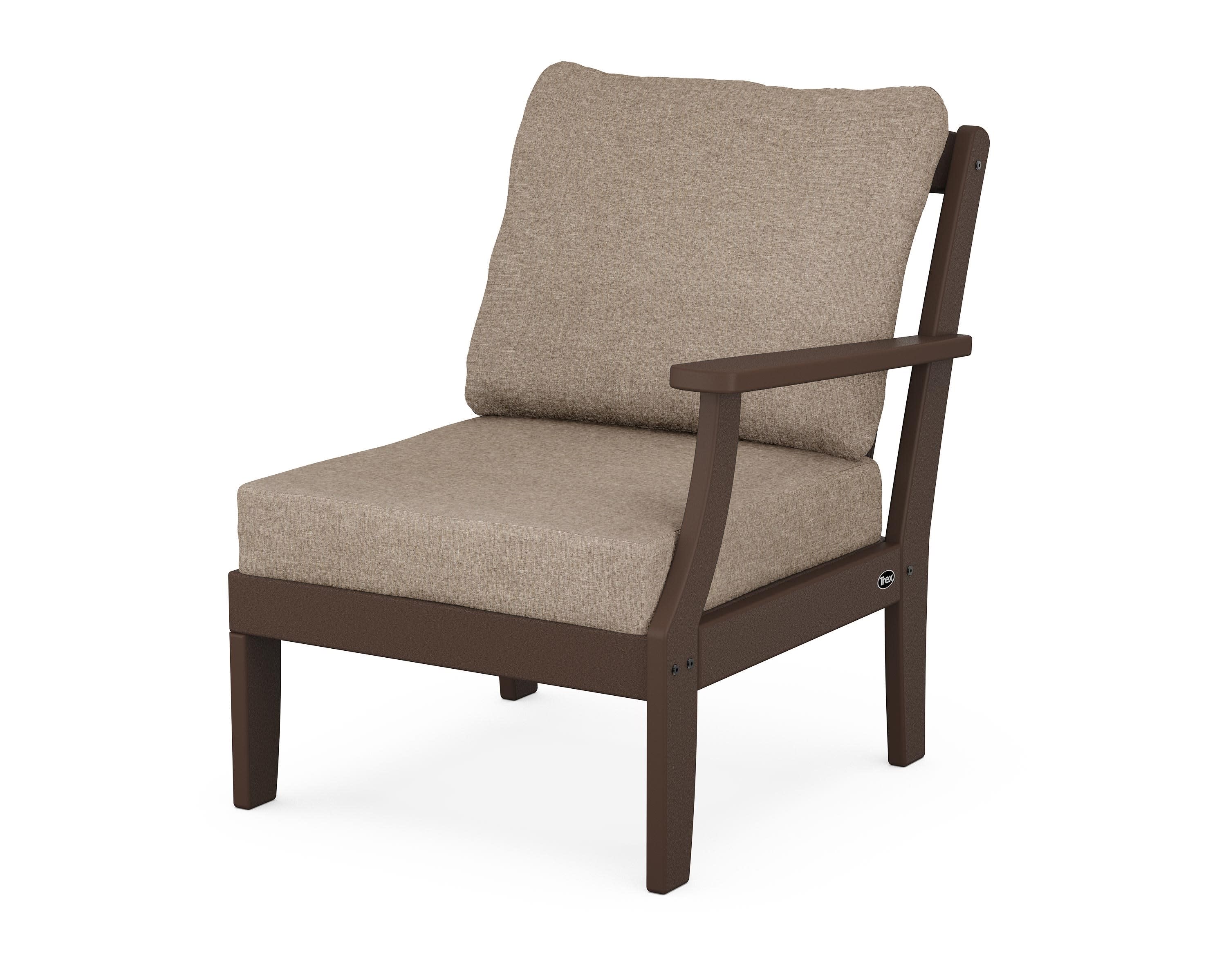 Yacht Club Modular Right Arm Chair in Vintage Lantern / Spiced Burlap