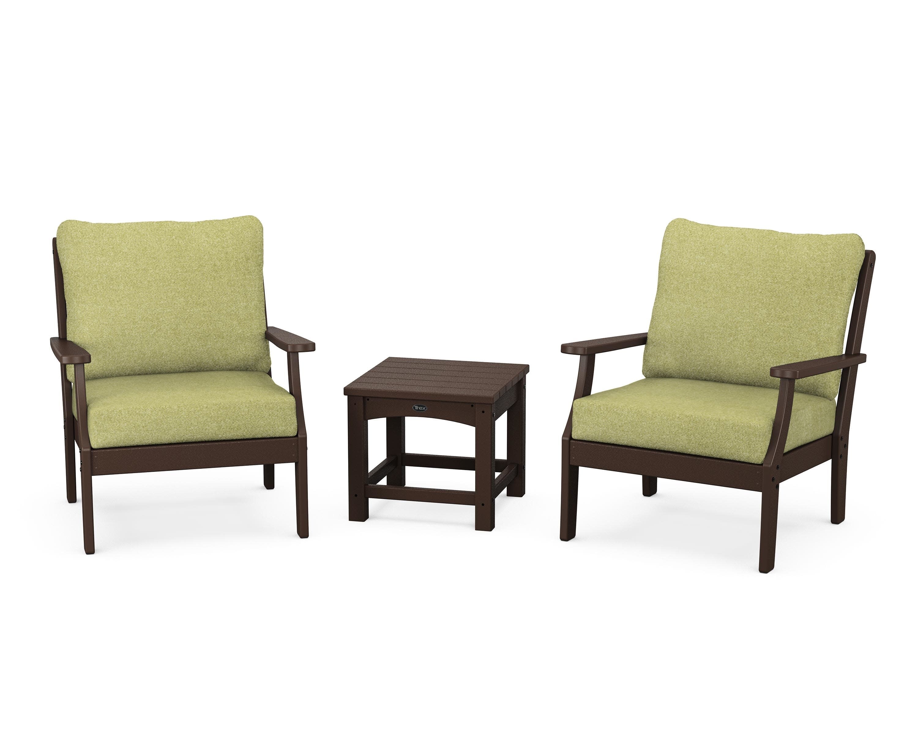 Yacht Club 3-Piece Deep Seating Set in Vintage Lantern / Chartreuse Boucle