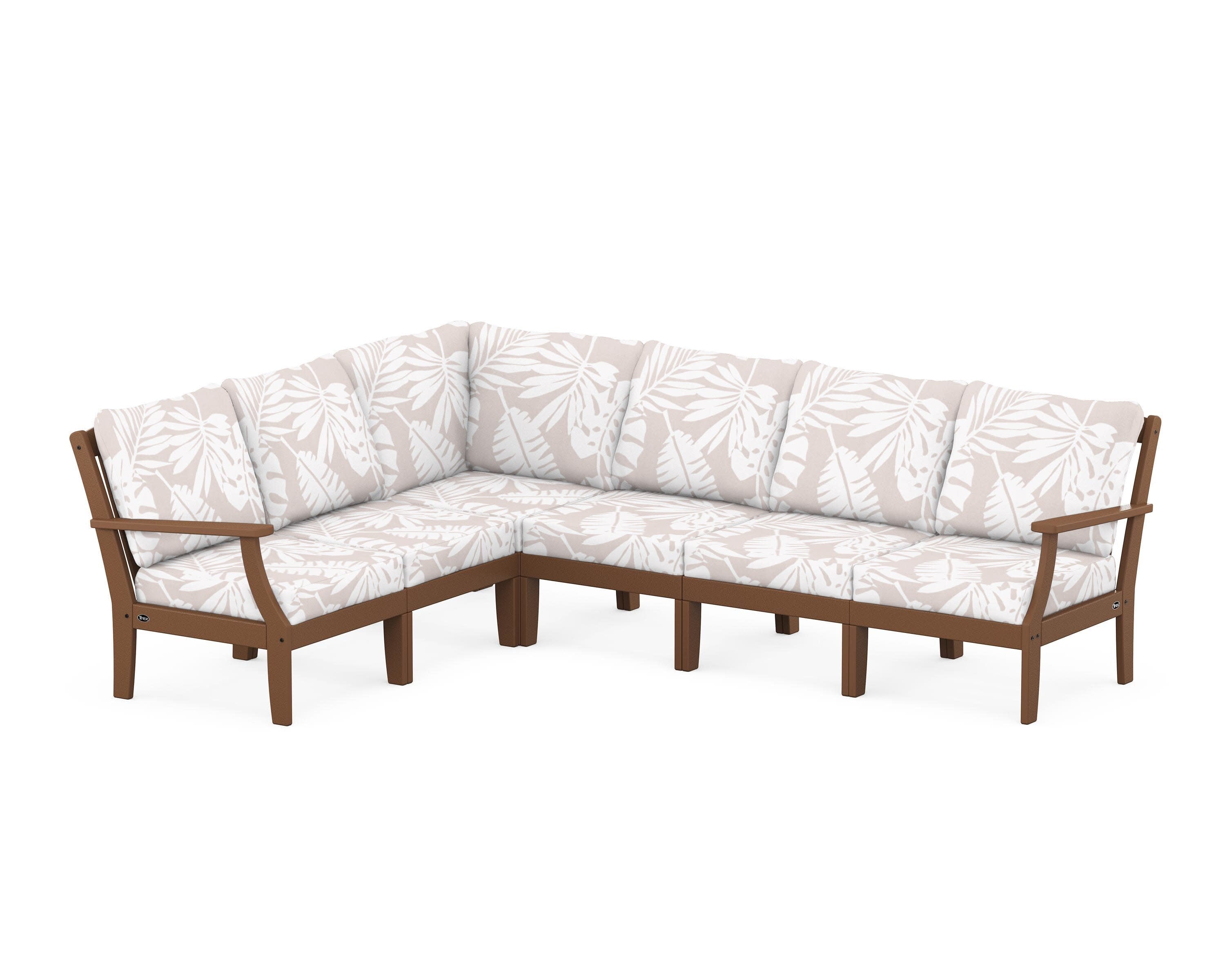 Yacht Club Modular 6-Piece Deep Seating Set in Tree House / Leaf Dune Burlap