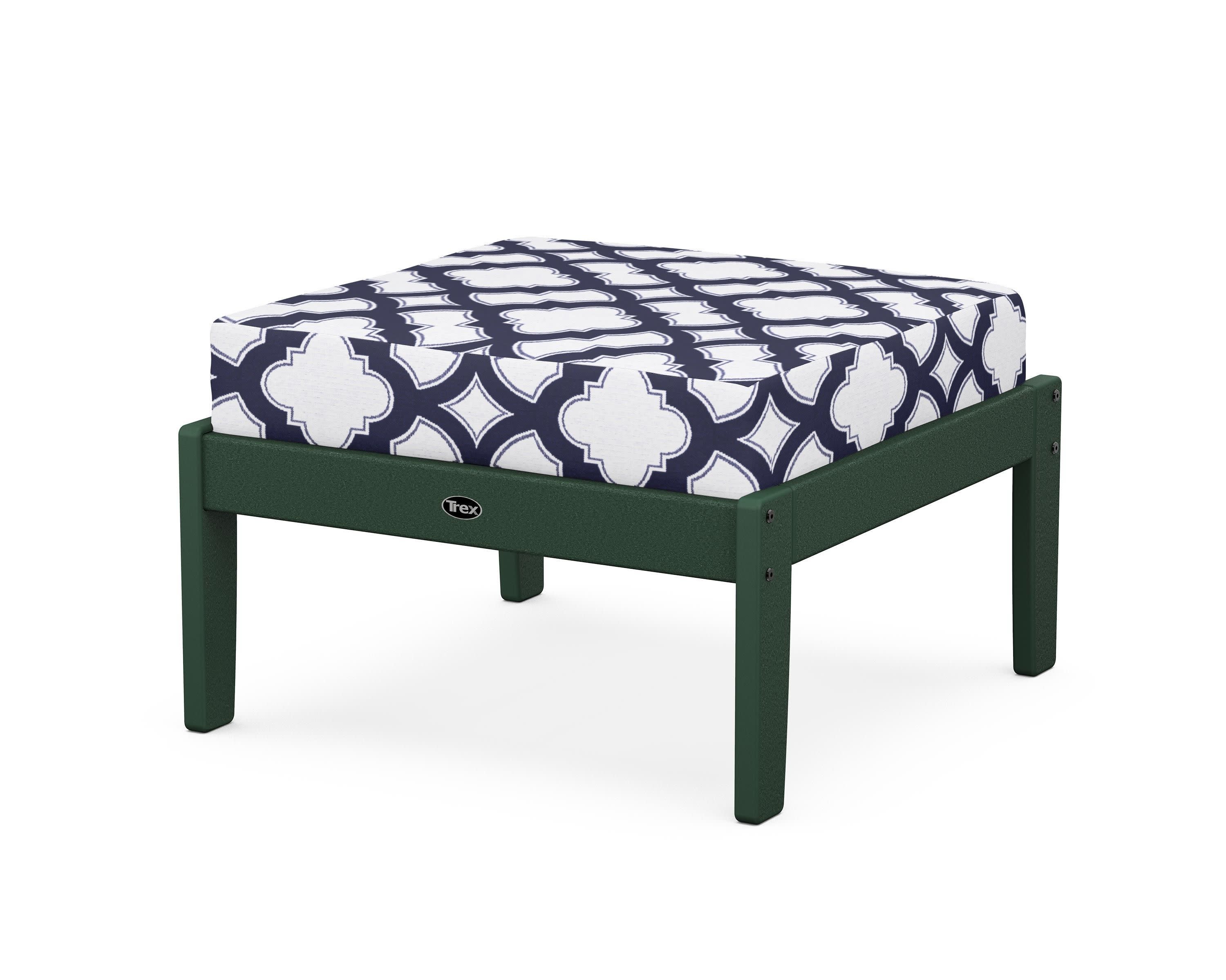 Yacht Club Deep Seating Ottoman in Rainforest Canopy / Trellis Navy