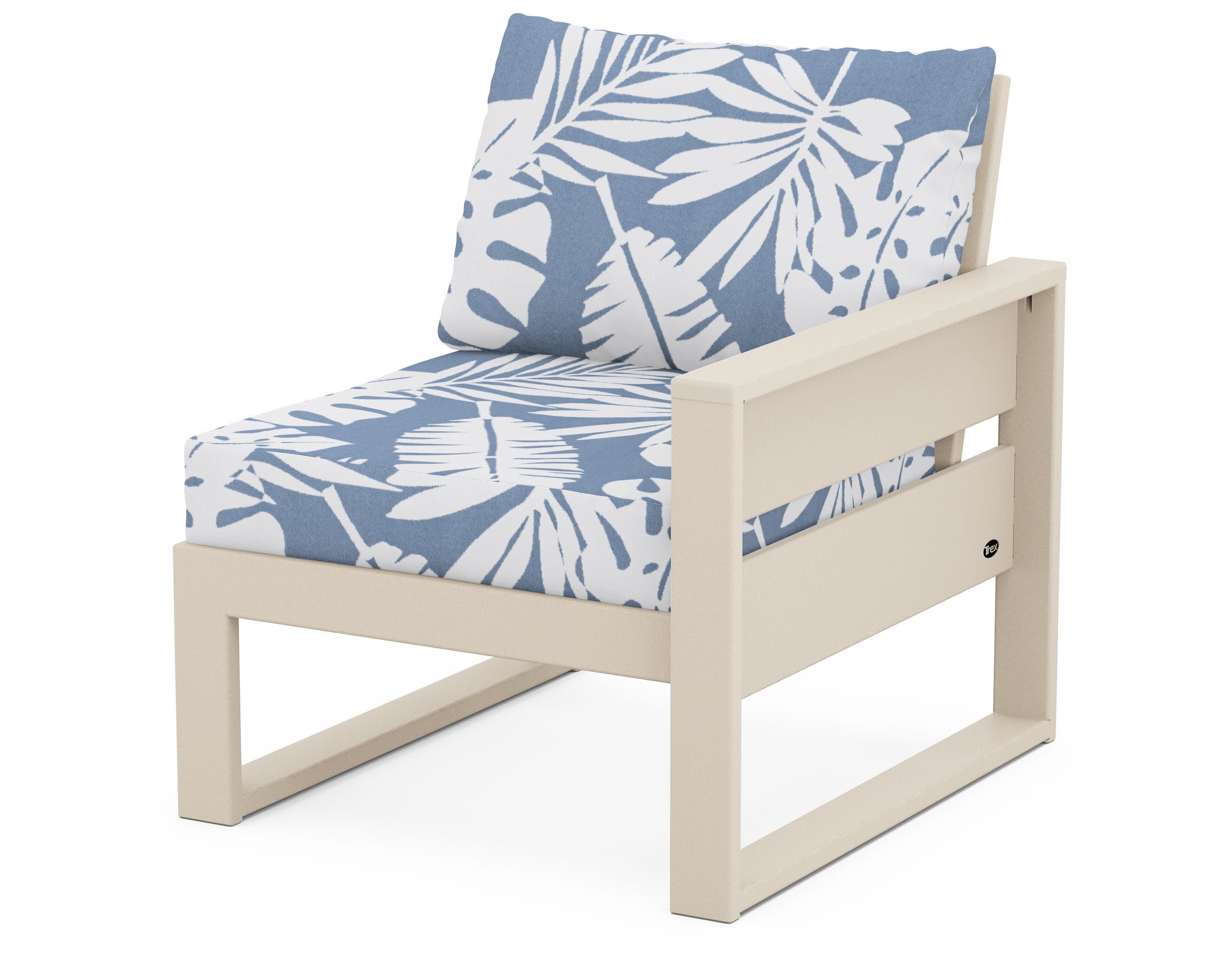 Eastport Modular Right Arm Chair in Sand Castle / Leaf Sky Blue