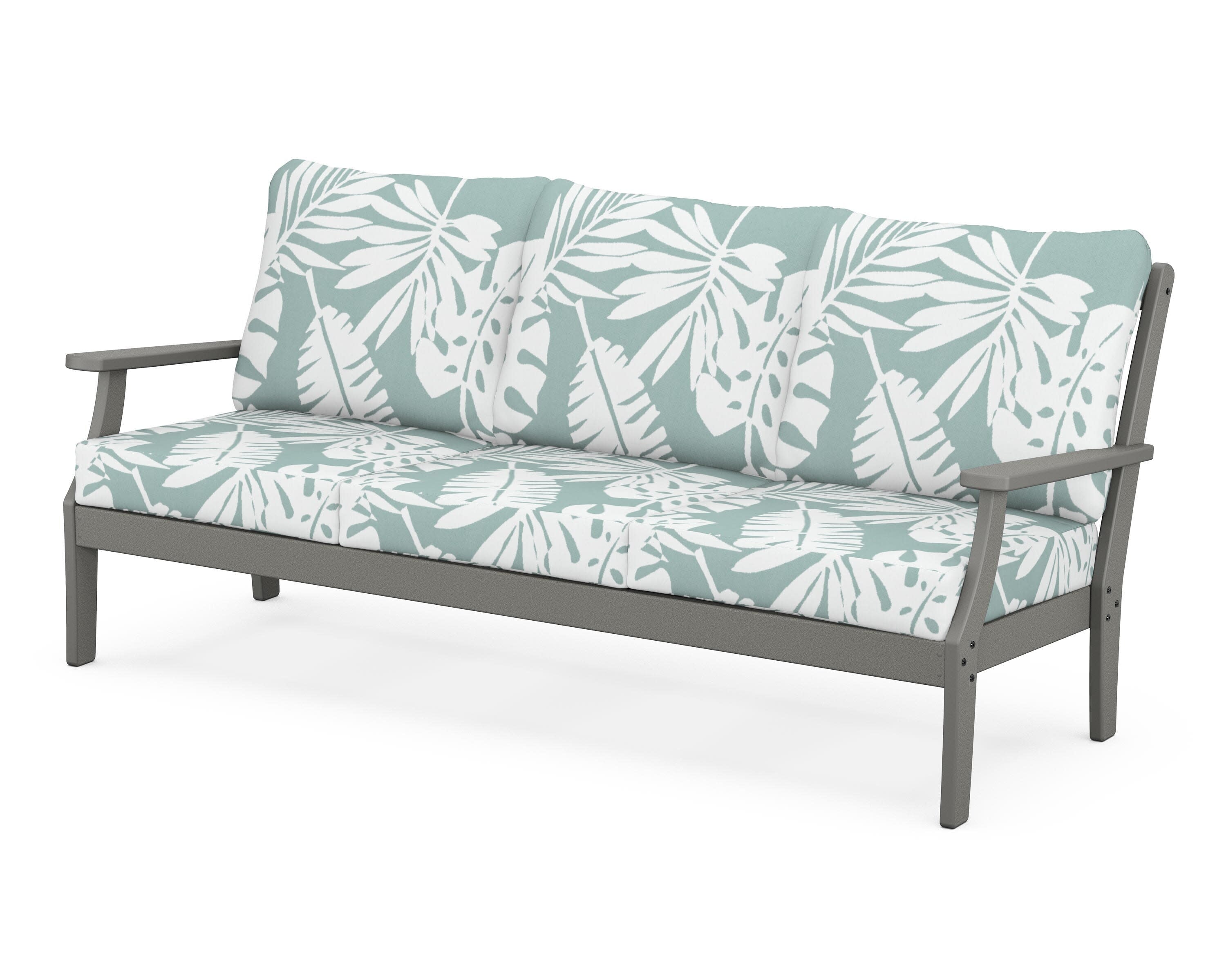 Yacht Club Deep Seating Sofa in Stepping Stone / Leaf Glacier Spa
