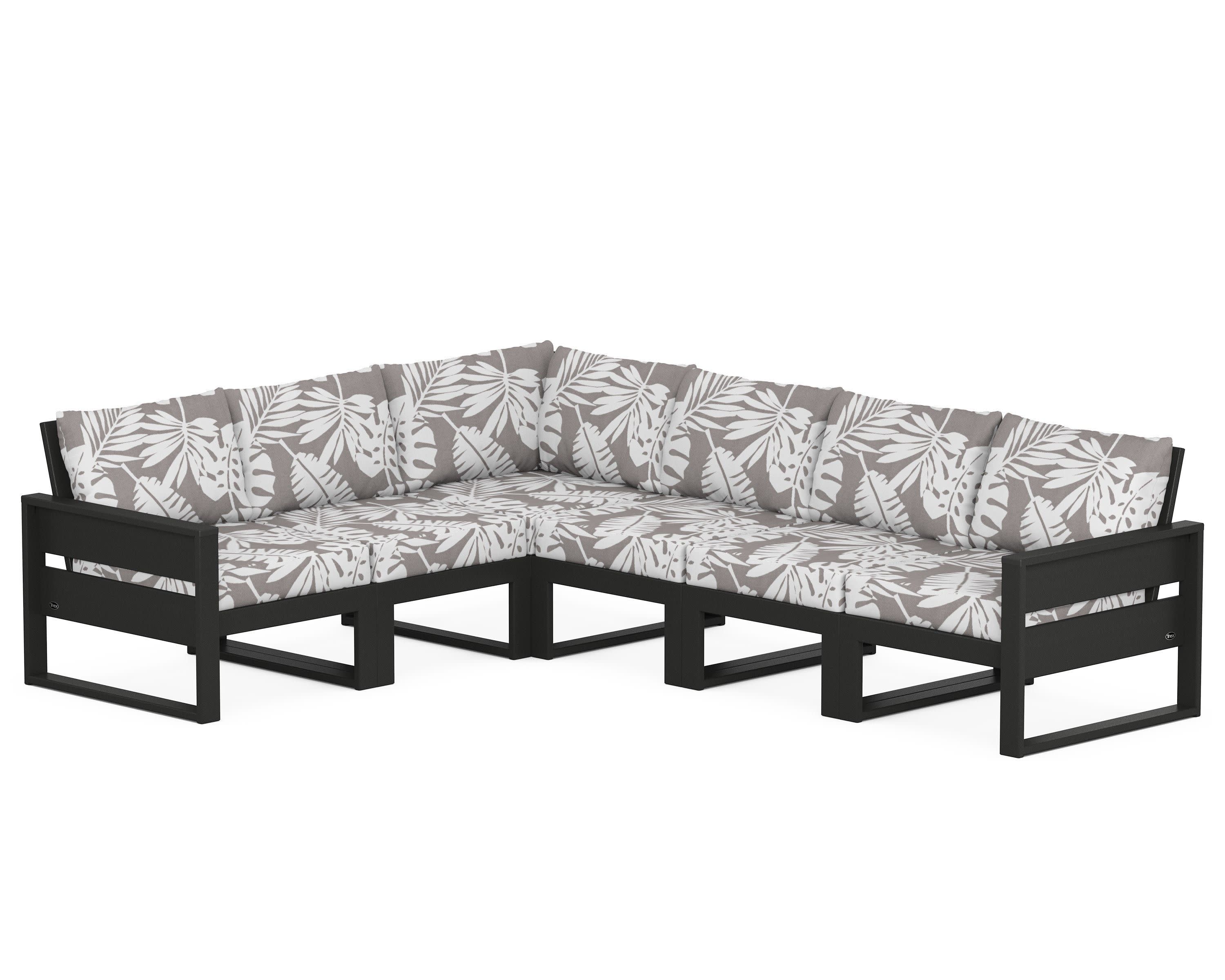 Eastport 6-Piece Sectional in Charcoal Black / Leaf Grey Mist