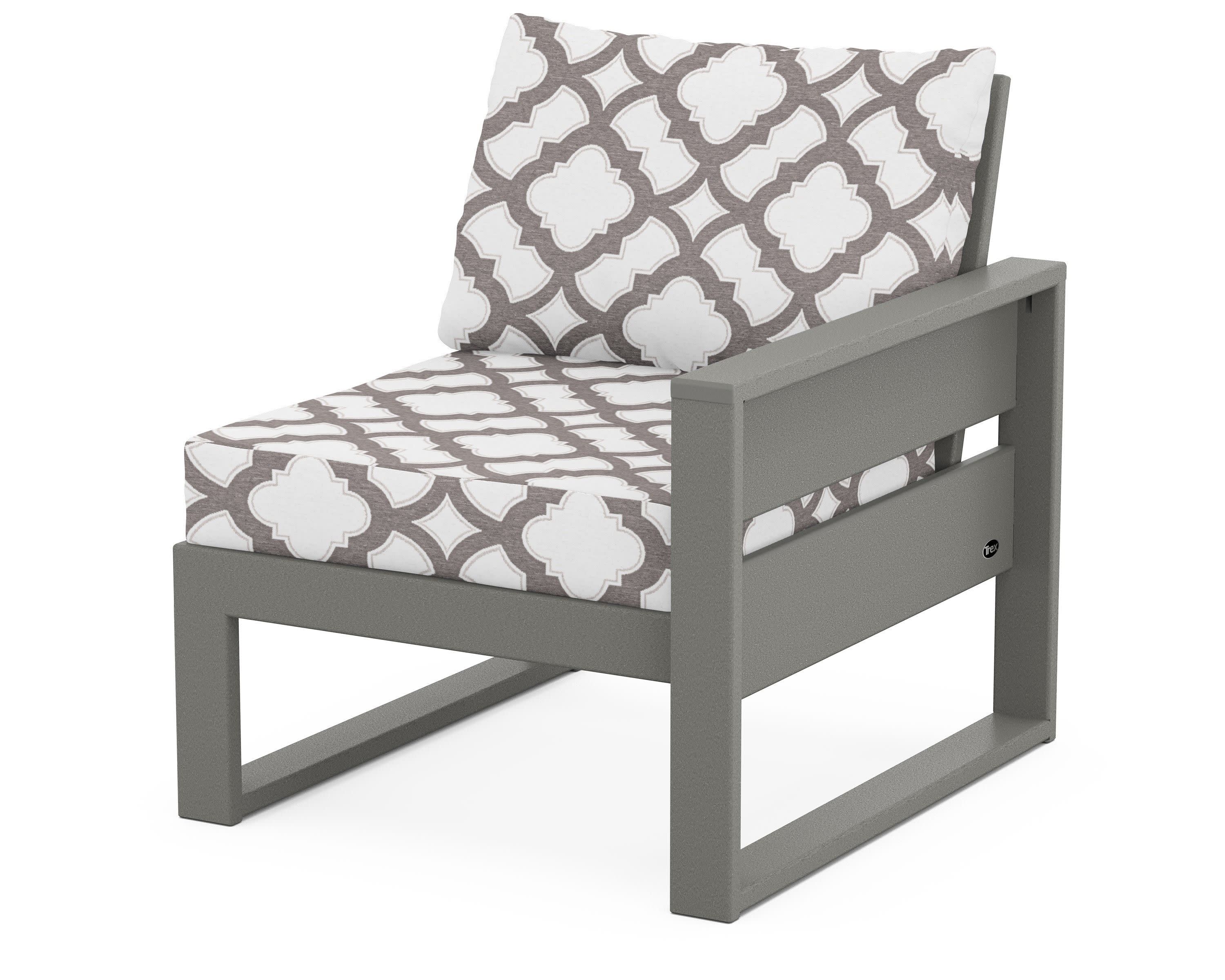 Eastport Modular Right Arm Chair in Stepping Stone / Trellis Grey Mist