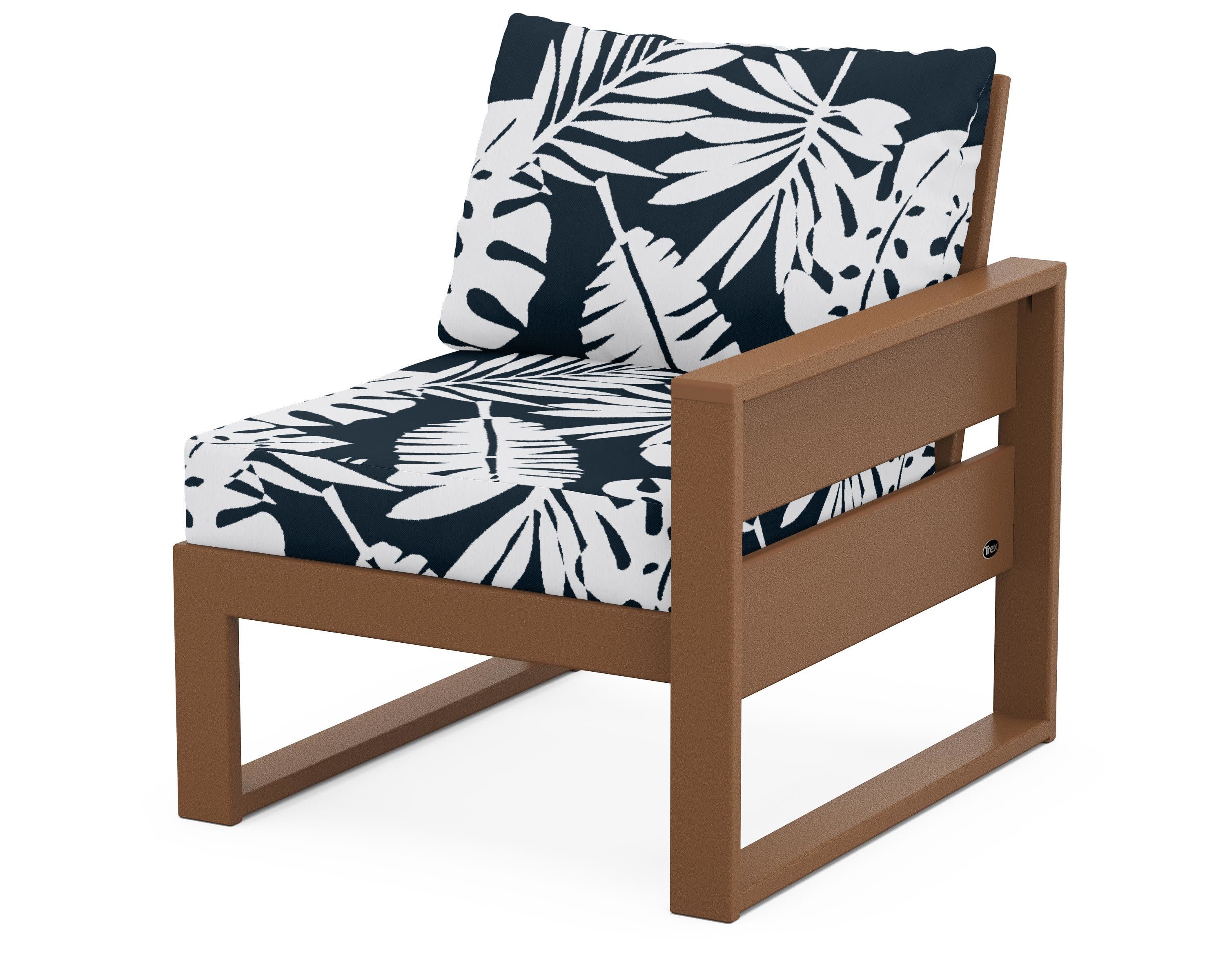 Eastport Modular Right Arm Chair in Tree House / Leaf Marine Indigo
