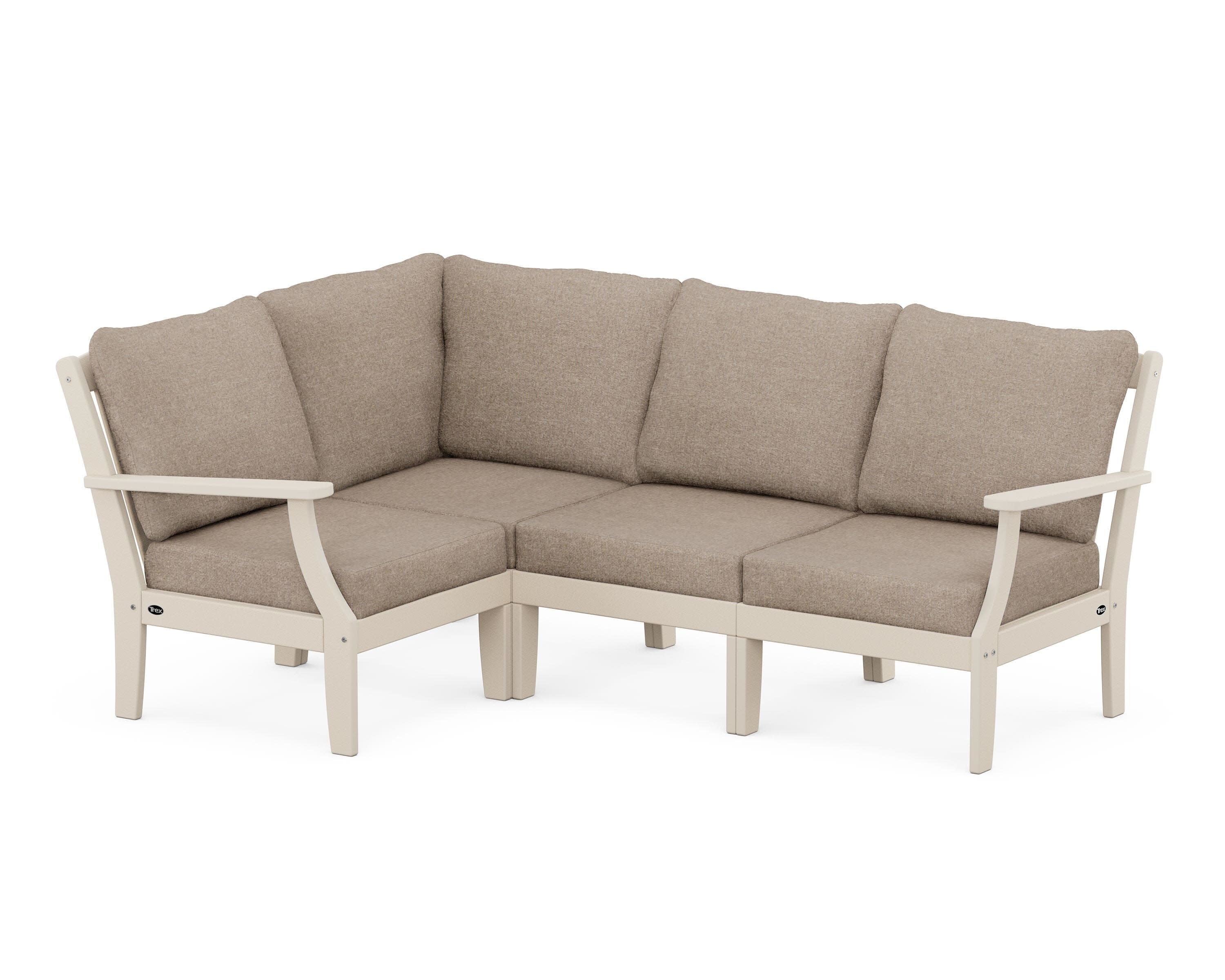 Yacht Club Modular 4-Piece Deep Seating Set in Sand Castle / Spiced Burlap