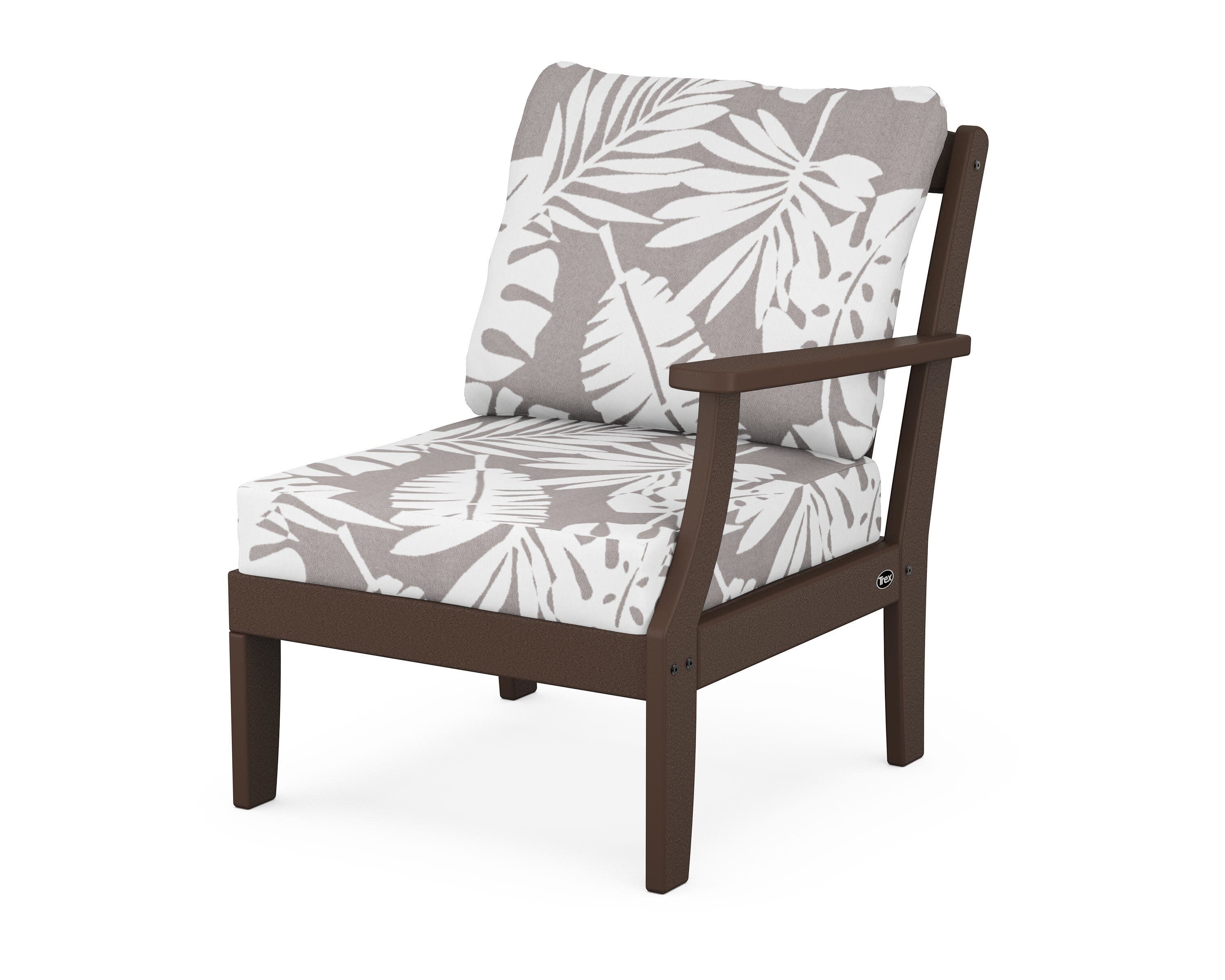 Yacht Club Modular Right Arm Chair in Vintage Lantern / Leaf Grey Mist