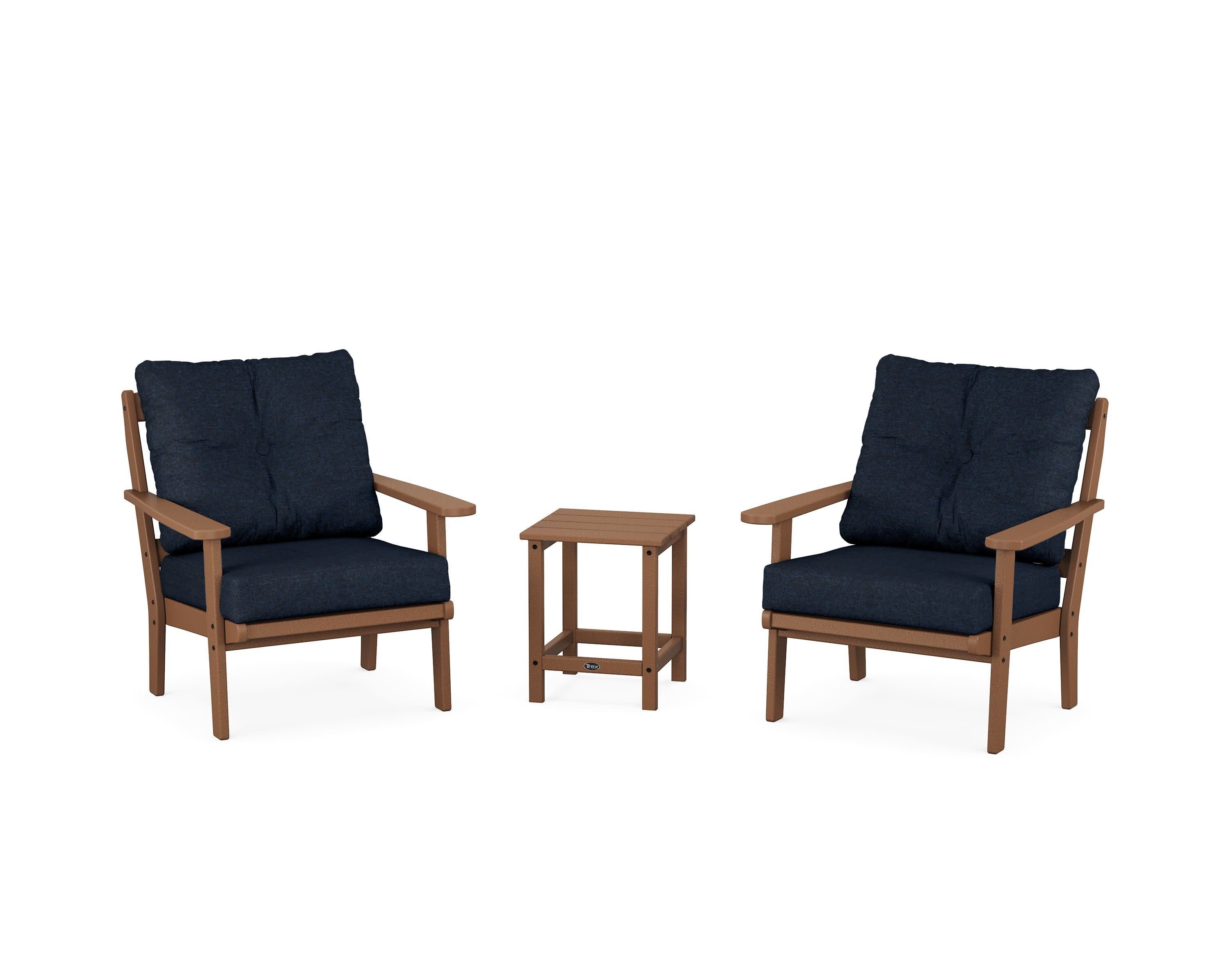 Cape Cod 3-Piece Deep Seating Set in Tree House / Marine Indigo