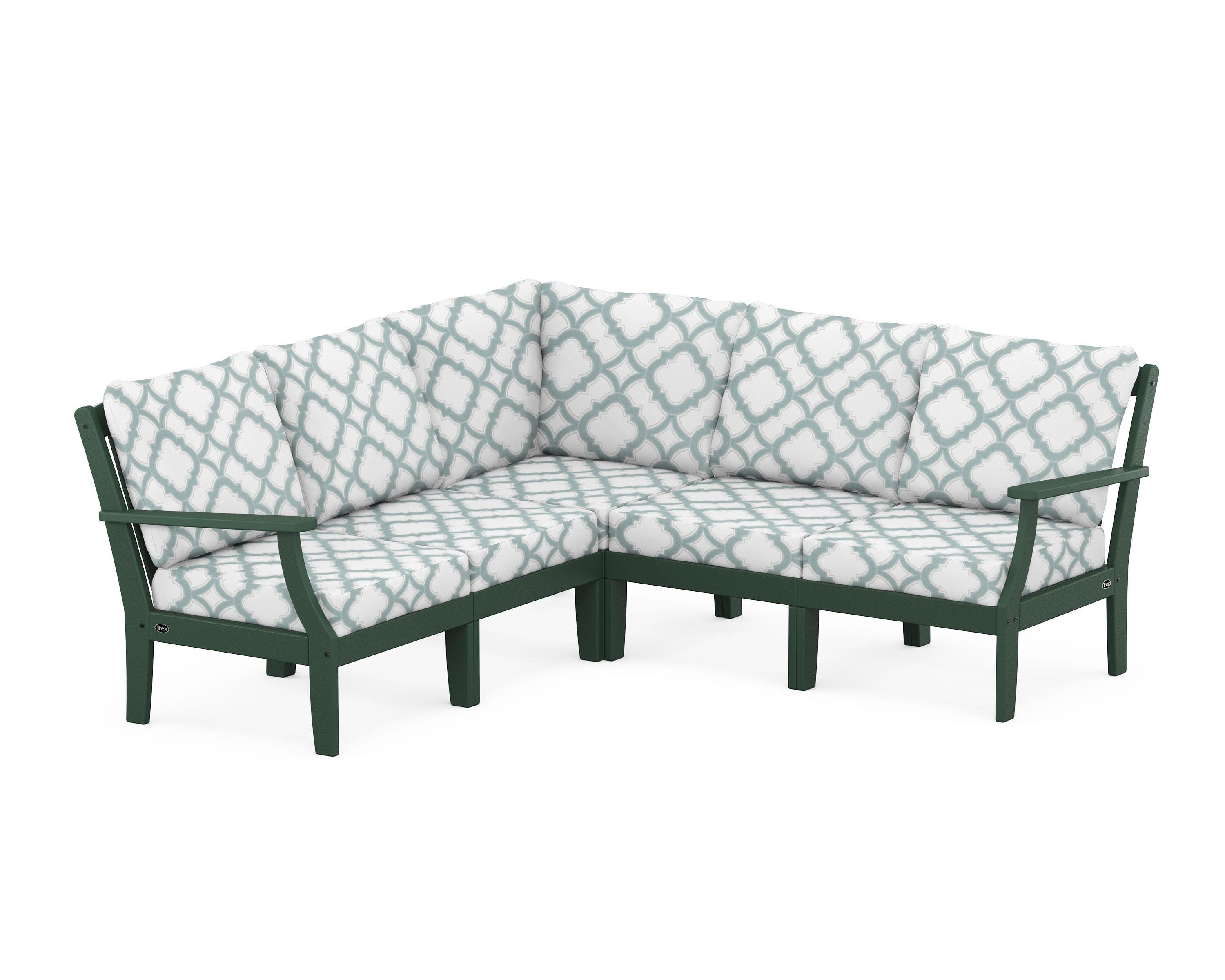Yacht Club Modular 5-Piece Deep Seating Set in Rainforest Canopy / Trellis Glacier Spa