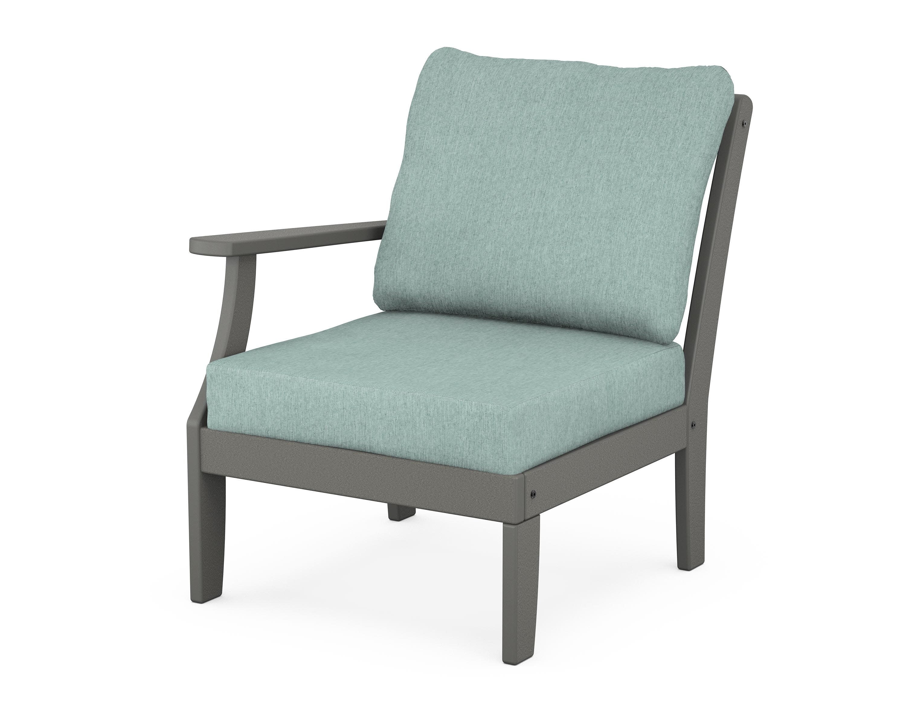Yacht Club Modular Left Arm Chair in Stepping Stone / Glacier Spa