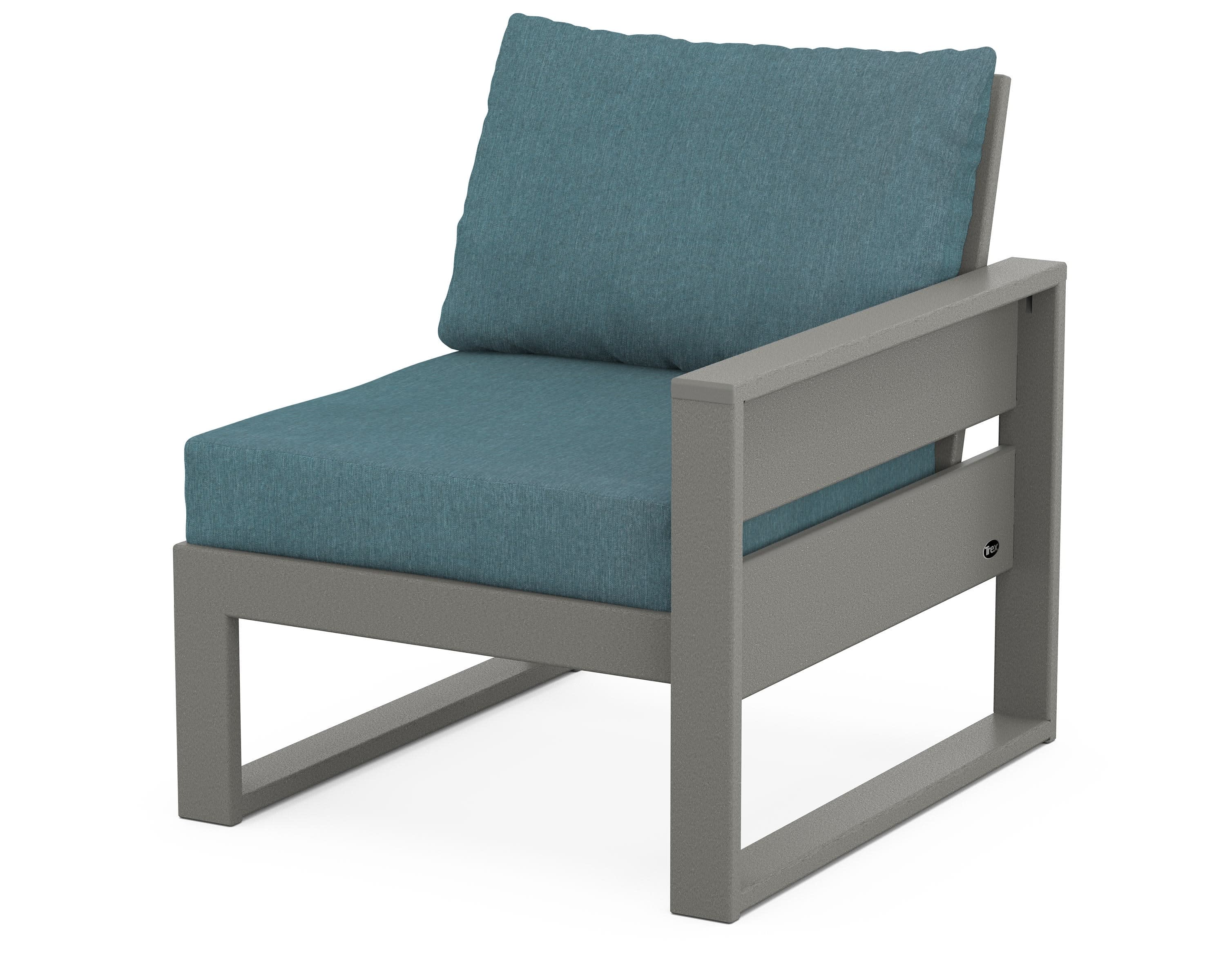 Eastport Modular Right Arm Chair in Stepping Stone / Ocean Teal