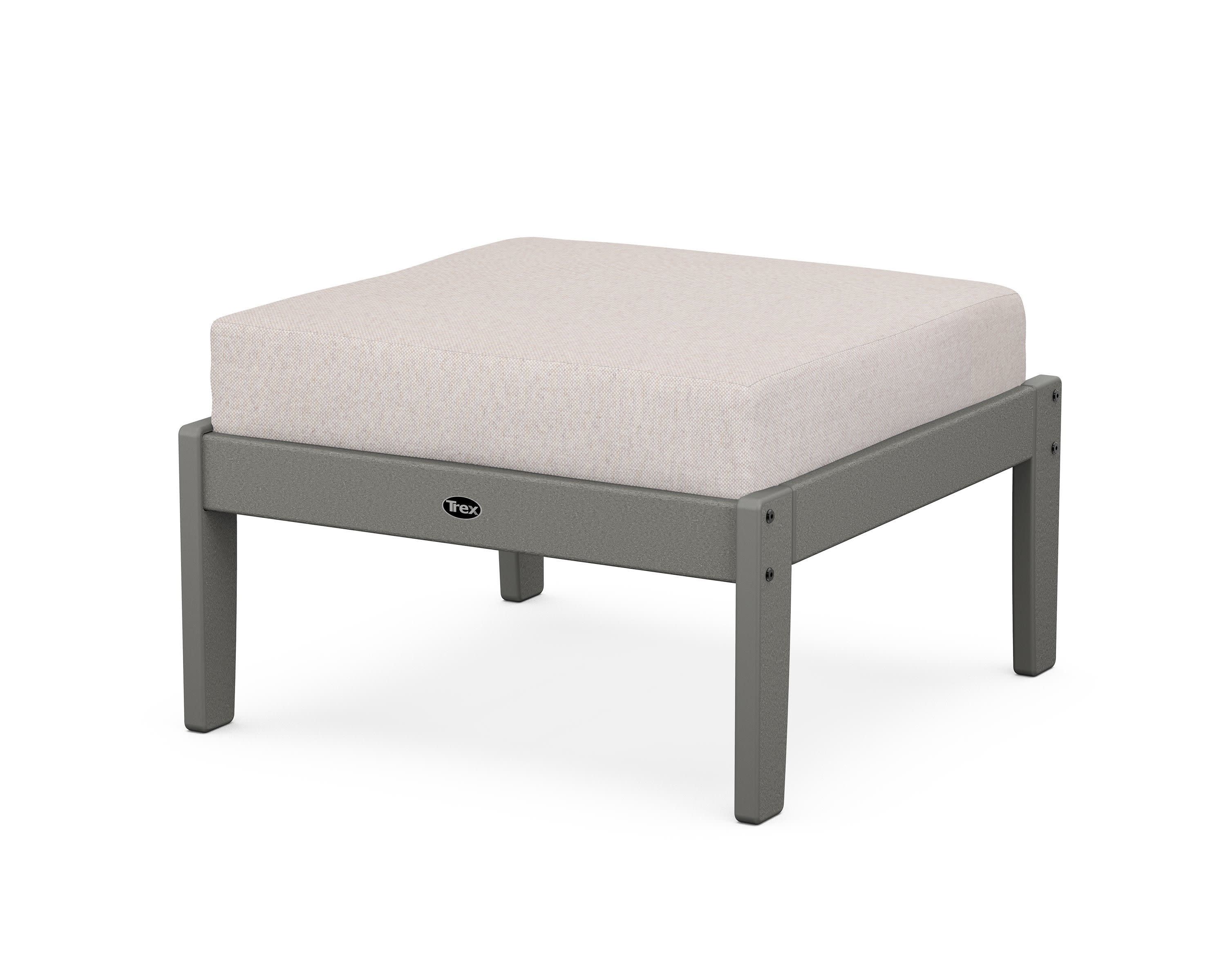 Yacht Club Deep Seating Ottoman in Stepping Stone / Dune Burlap