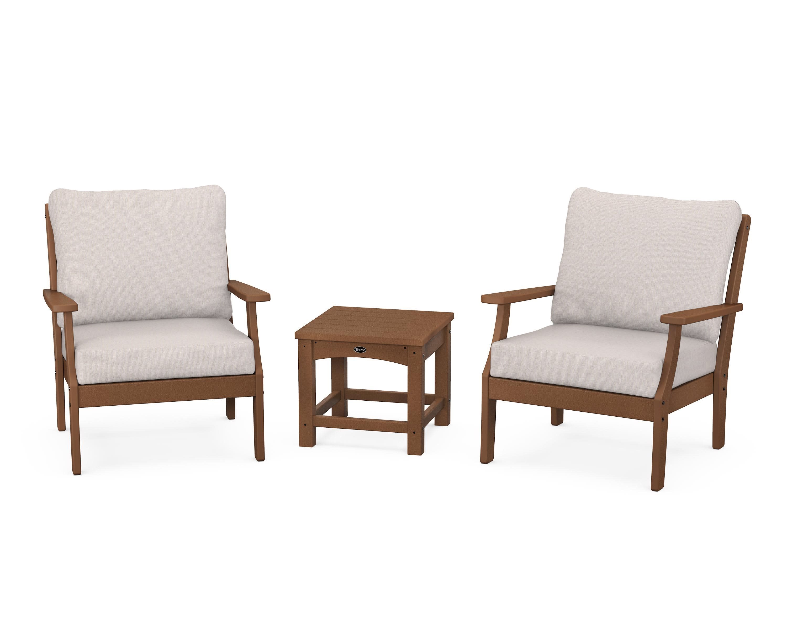 Yacht Club 3-Piece Deep Seating Set in Tree House / Dune Burlap