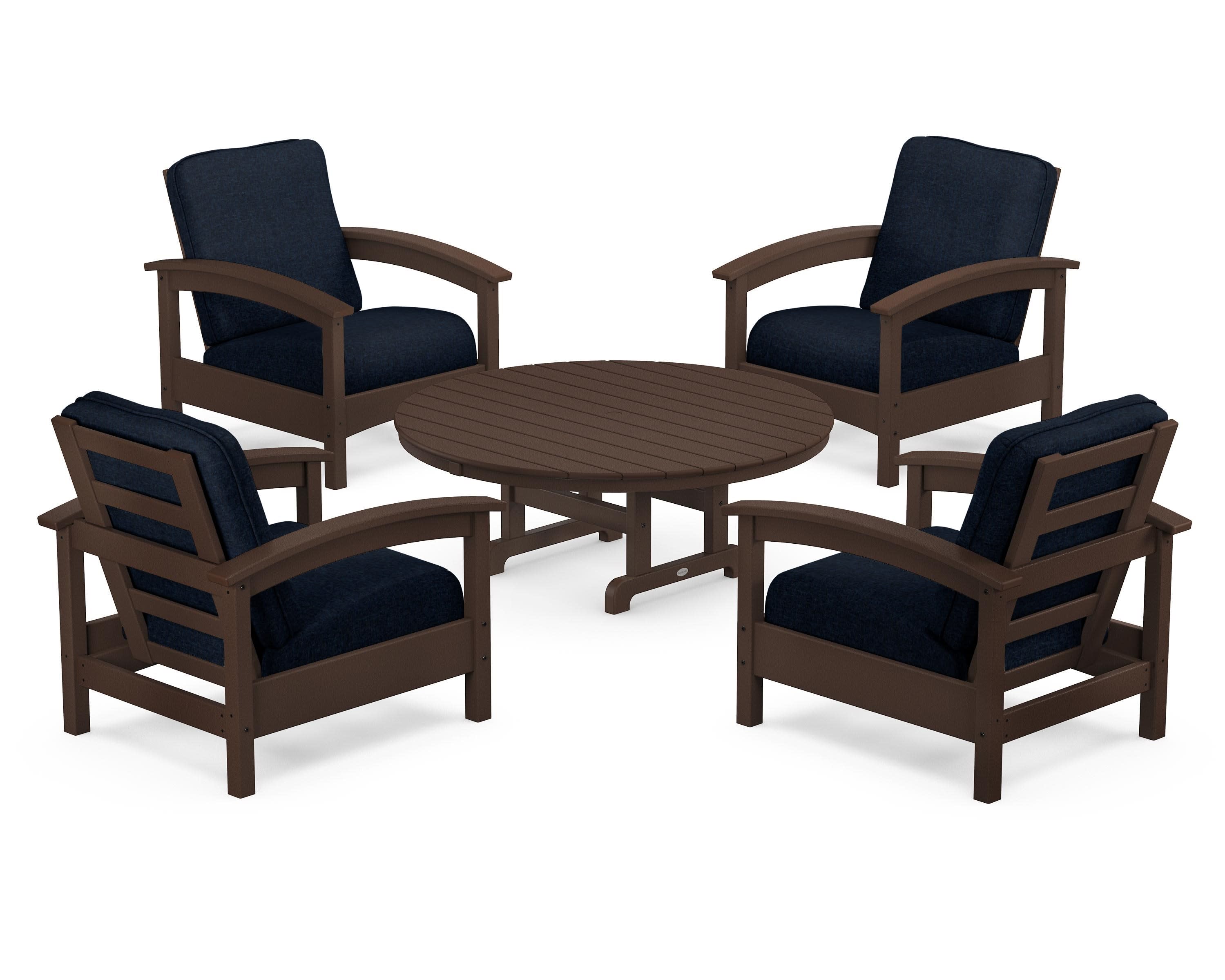 Rockport 5-Piece Deep Seating Set in Vintage Lantern / Marine Indigo