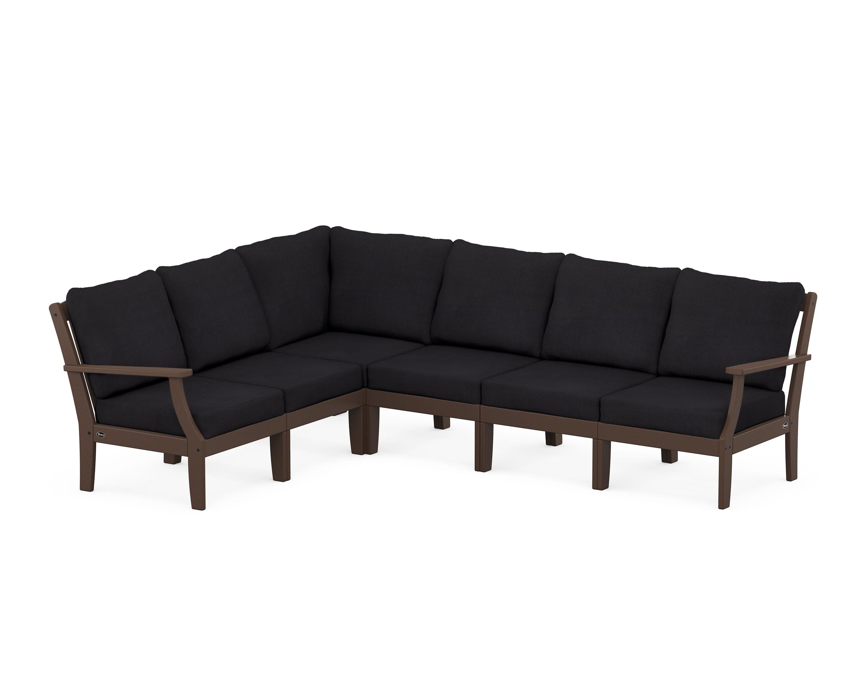 Yacht Club Modular 6-Piece Deep Seating Set in Vintage Lantern / Midnight Linen