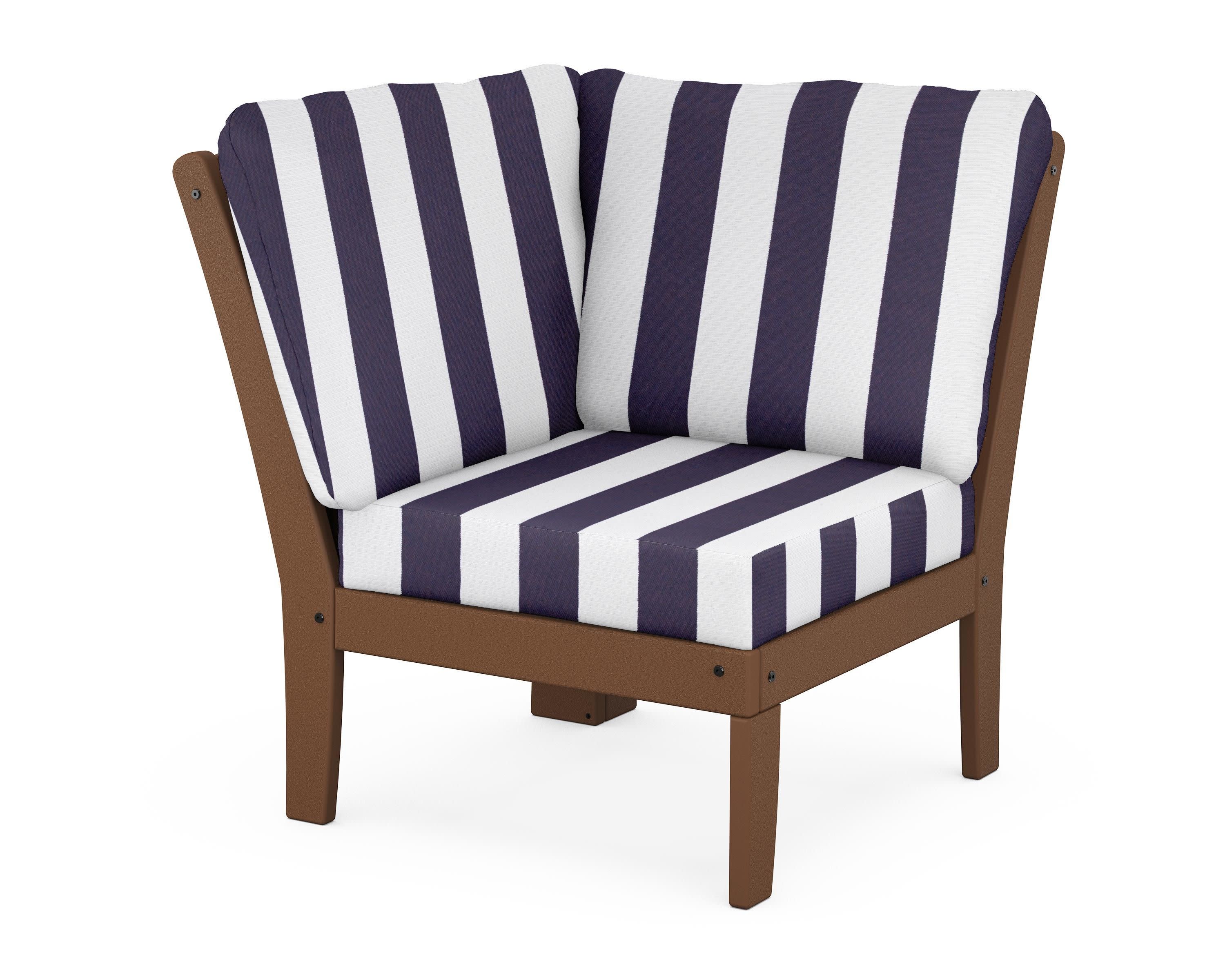 Yacht Club Modular Corner Chair in Tree House / Cabana Stripe Navy