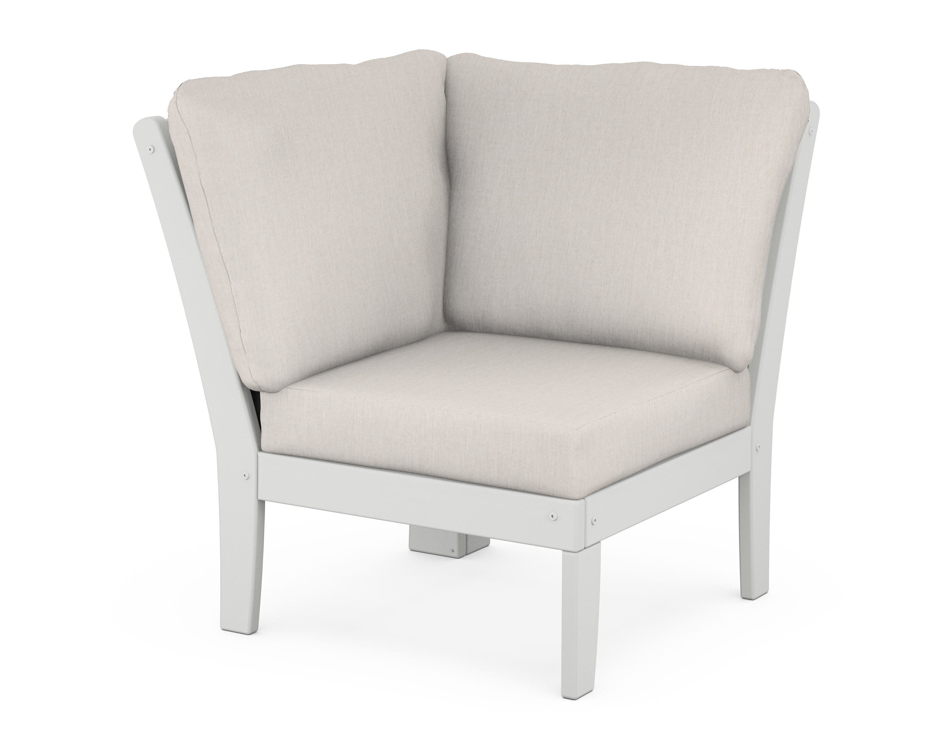 Yacht Club Modular Corner Chair in Classic White / Cast Ash