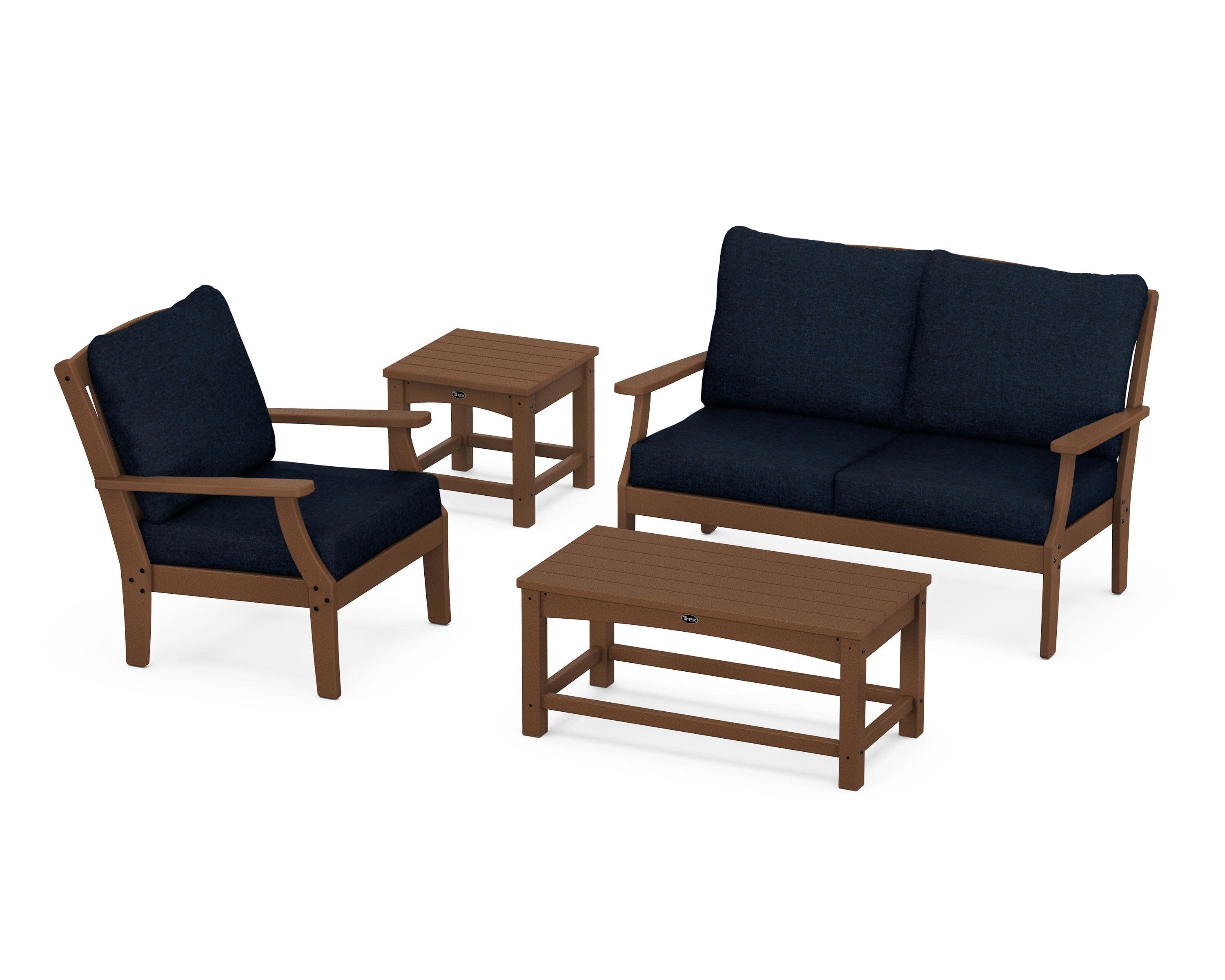 Yacht Club 4-Piece Deep Seating Set in Tree House / Marine Indigo