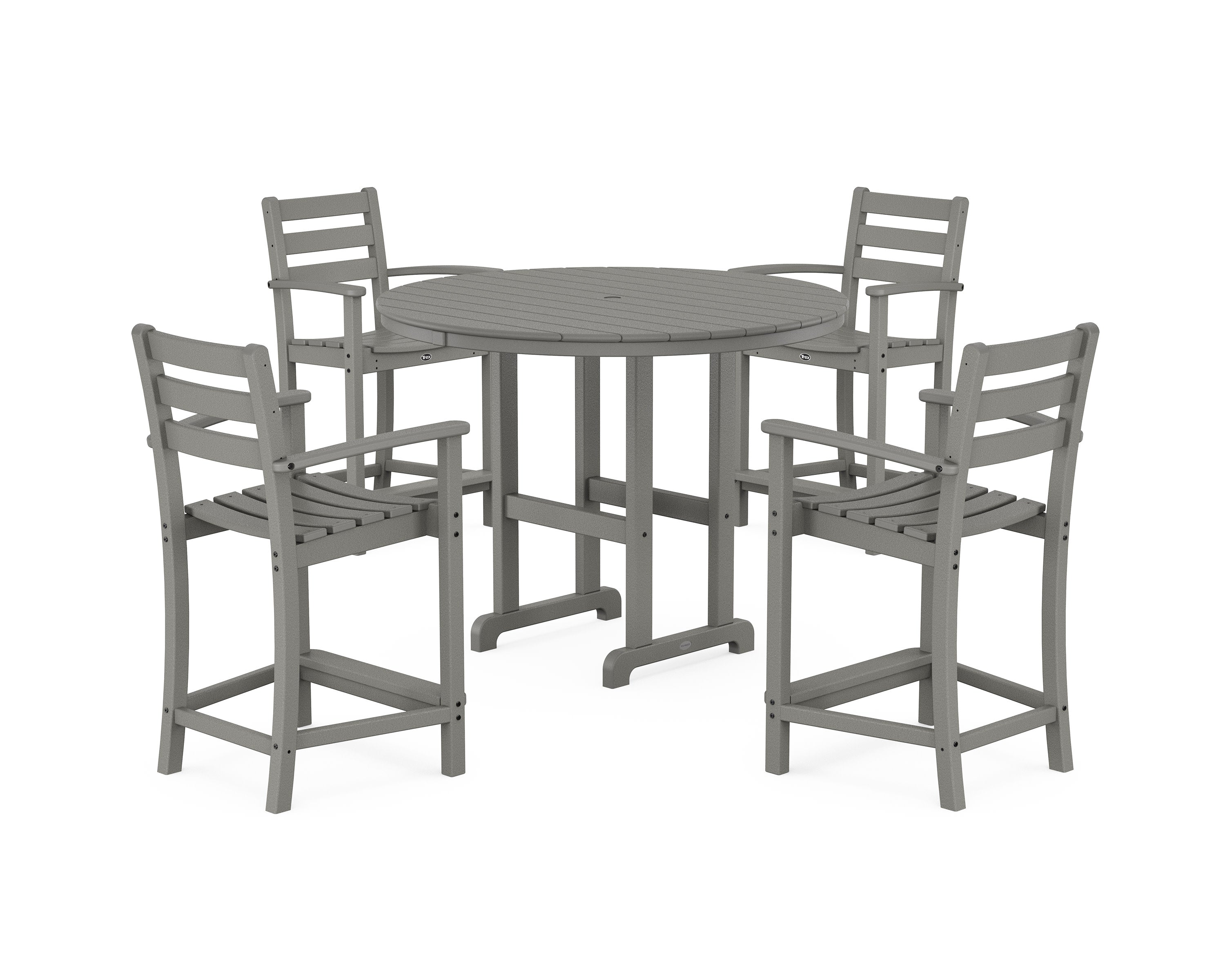 Monterey Bay 5-Piece Arm Chair Counter Set in Stepping Stone